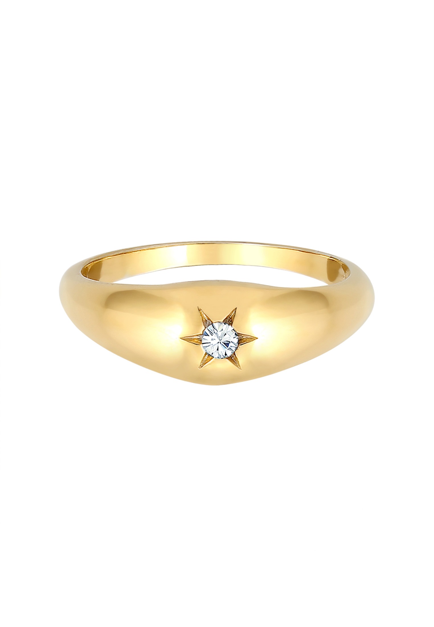 Elli Siegelring »Siegelring Stern 925 Silber, mit Kristallen von Swarovski®«