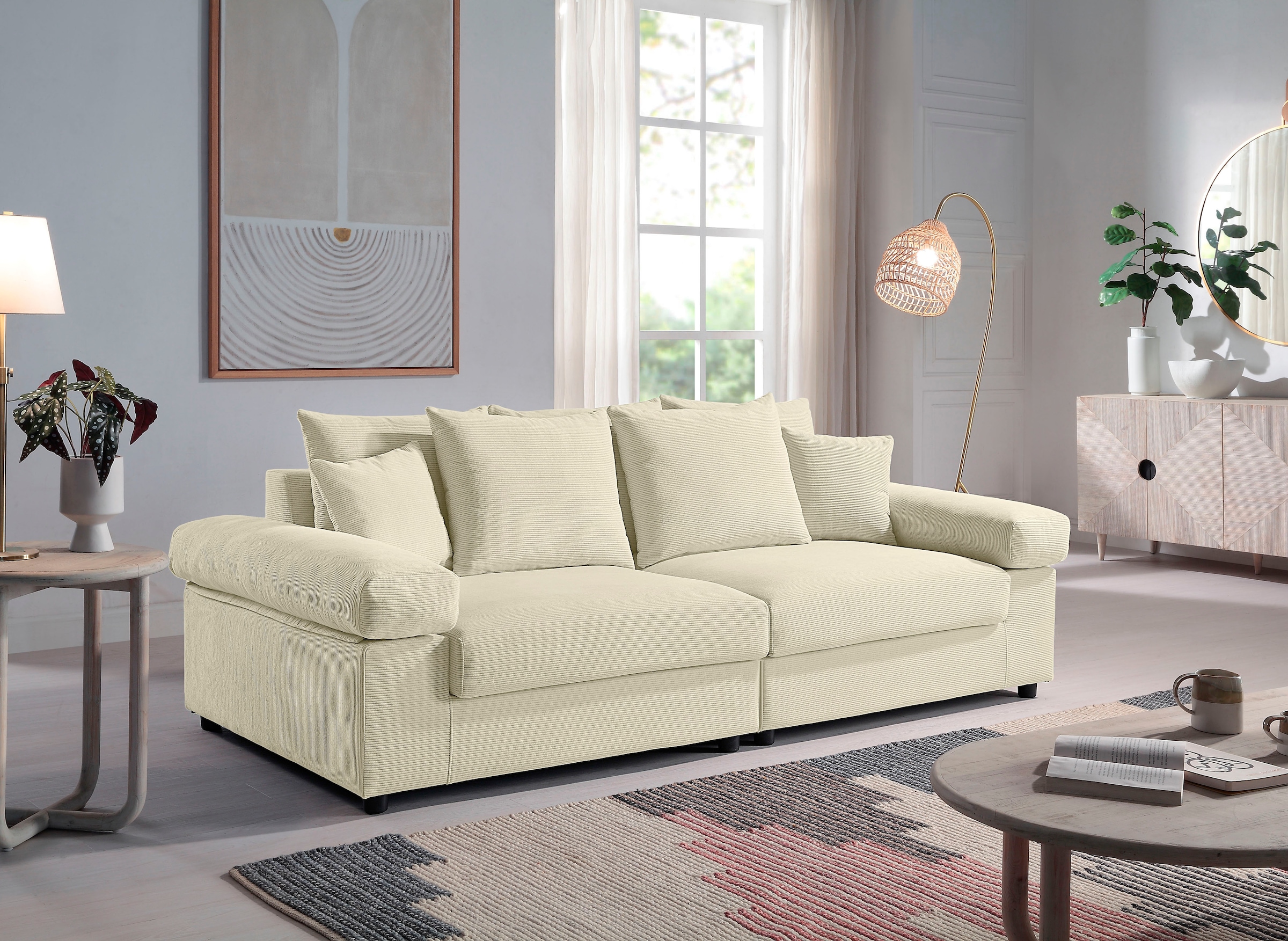 ATLANTIC home collection Big-Sofa »Bjoern«, XXL-Sitzfläche, stellbar Cord-Bezug, im mit kaufen Raum frei mit auf Rechnung Federkern