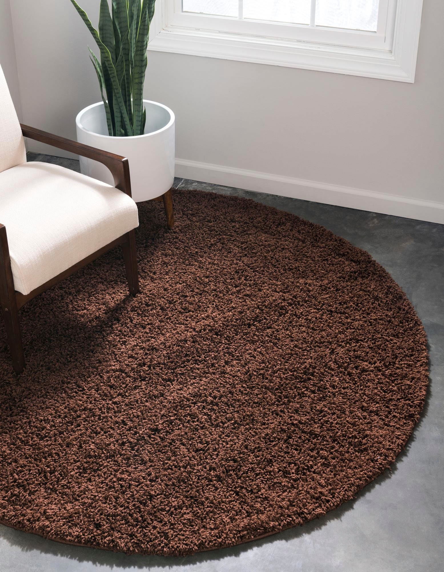 Myflair Möbel & Accessoires Hochflor-Teppich »Shaggy Shag«, rund, 38 mm Höhe, gewebt, Uni Farben, ideal im Wohnzimmer & Schlafzimmer
