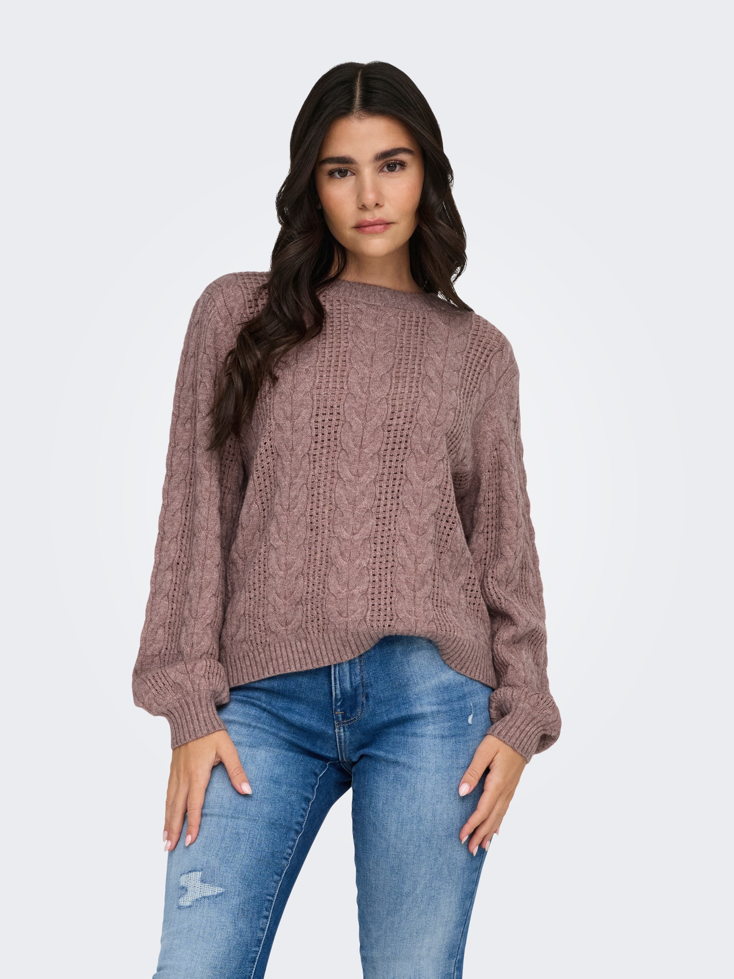 ONLY Rundhalspullover »ONLRUBINA LS CABLE O-NECK KNT NOOS«