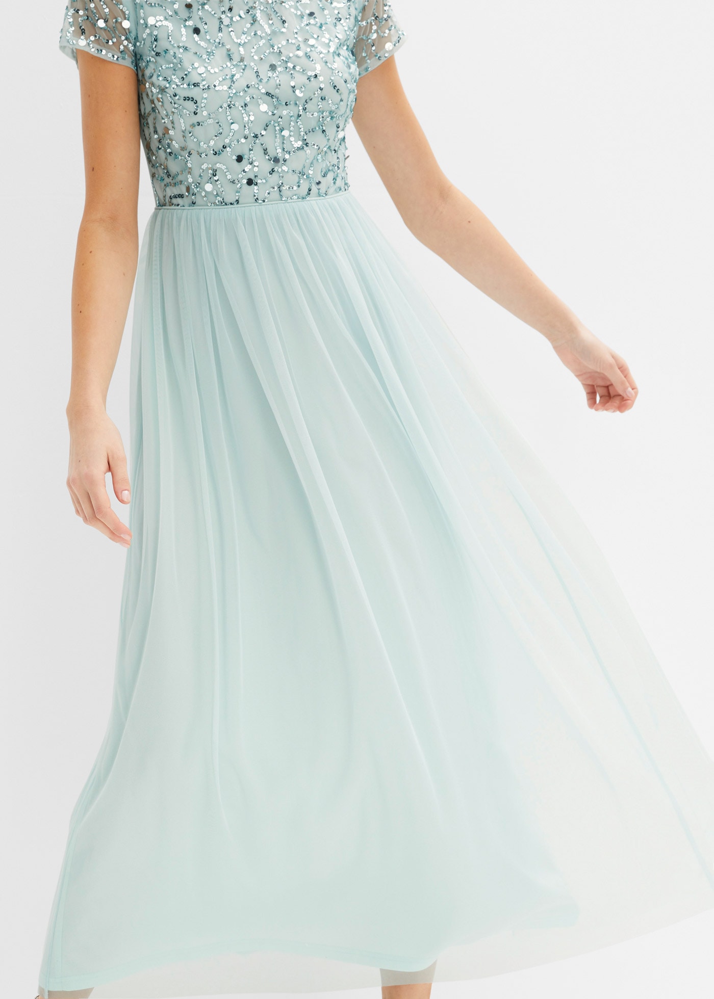 bonprix Maxikleid für festliche Anlässe, aus Polyester, ausgestellte Passform