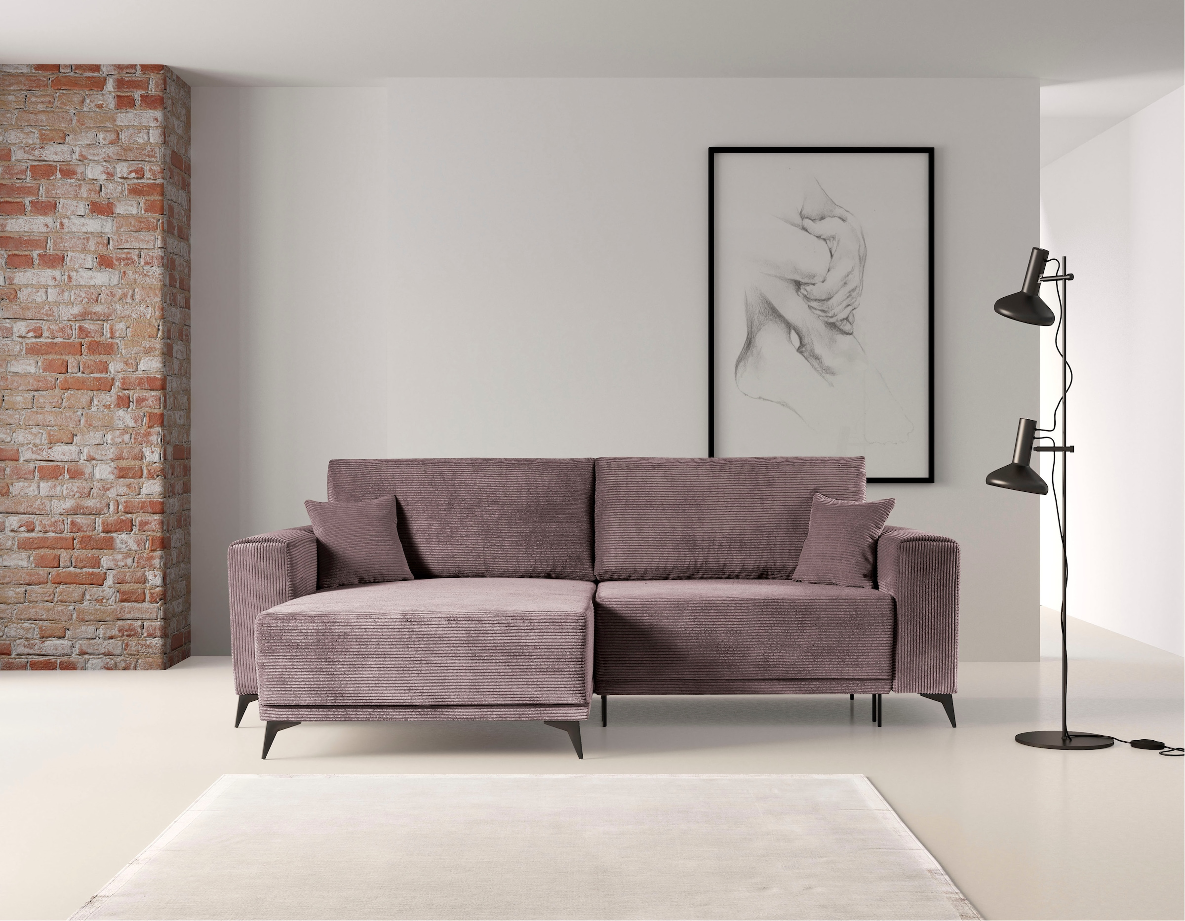 Moderne Ecksofa WERK2 mit »Scandic«, Schlaffunktion Sofa Eckcouch Cord, Bettkasten in online kaufen &