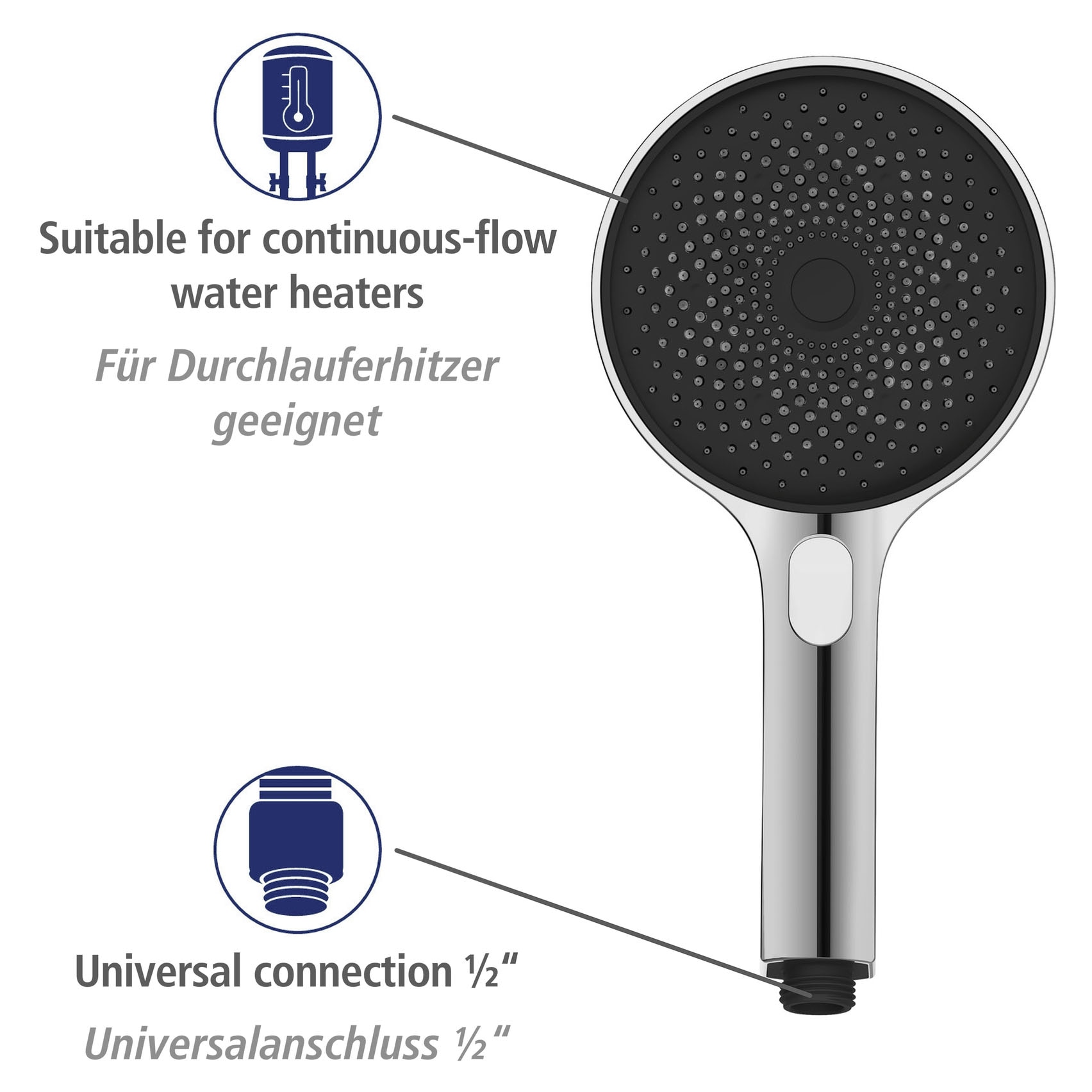WENKO Duschsystem »Softwater« Chrom, einfacher Anschluss an bestehende Armatur o. Wandanschlussbogen