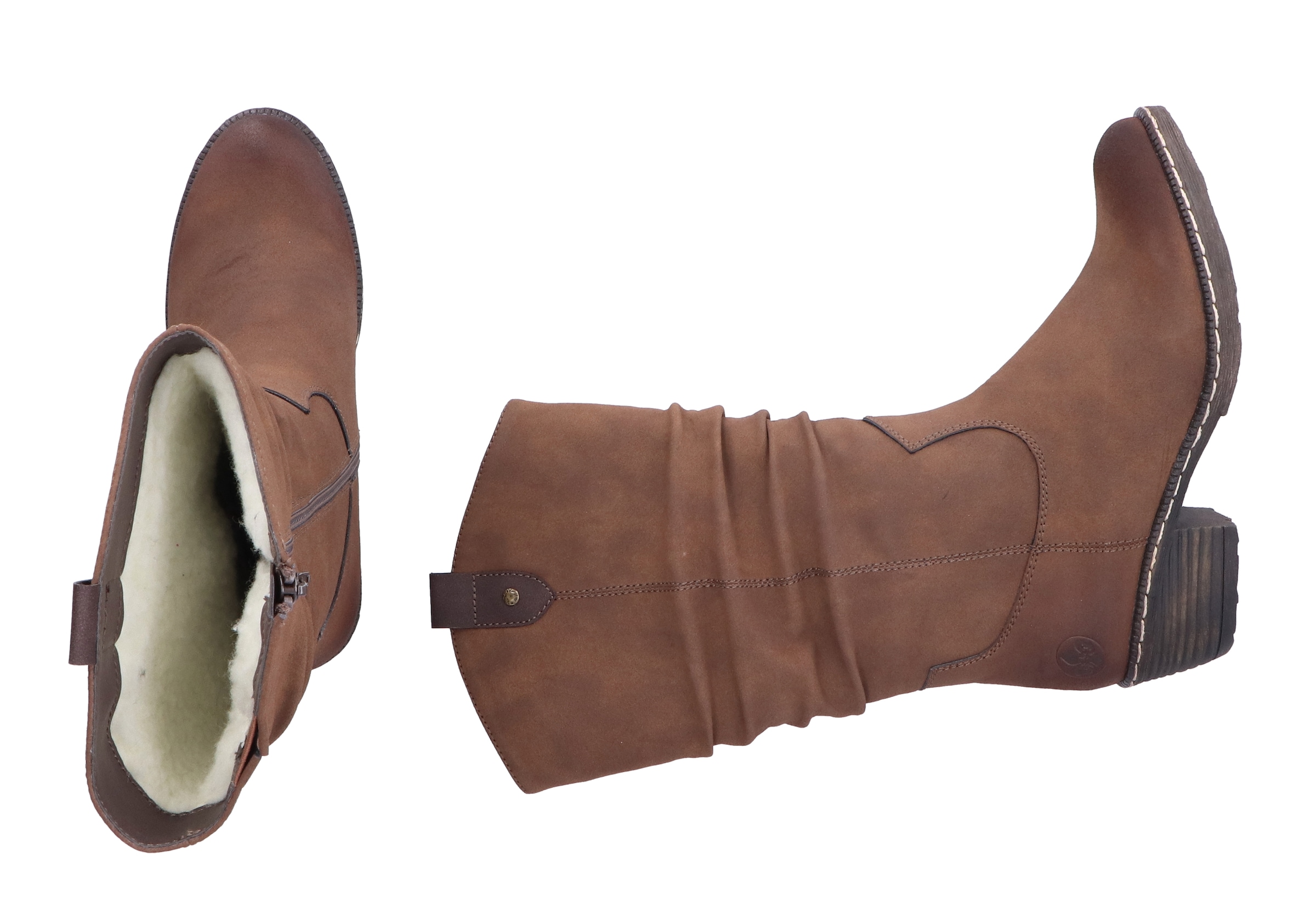 Rieker Westernstiefel, Cowboystiefel, Blockabsatz, mit Innenreißverschluss