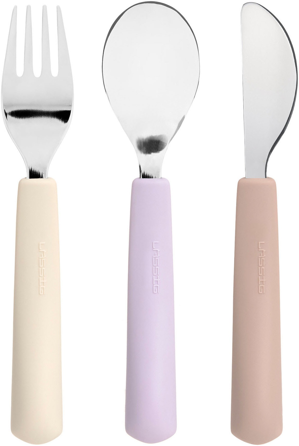 LÄSSIG Kinderbesteck »Tiny Team Cat, mit Silikongriff«