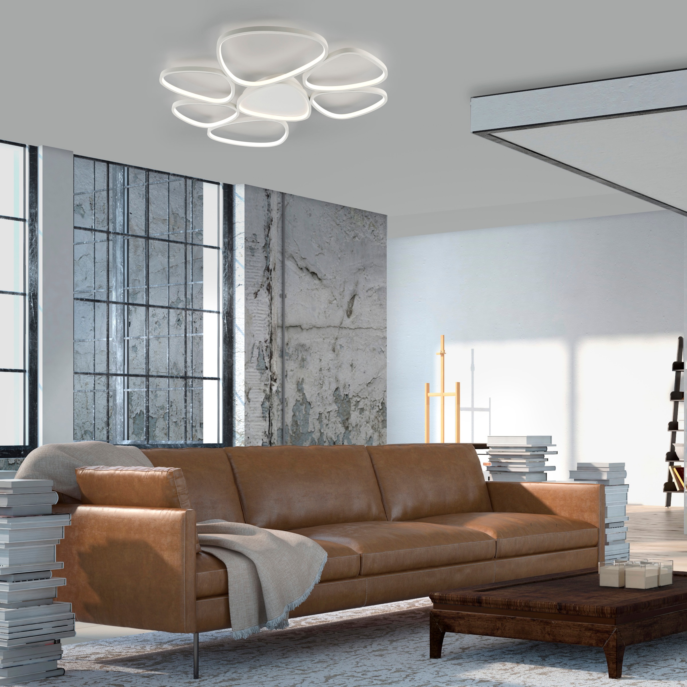 JUST LIGHT Deckenleuchte »PEBBLES« LED-Board 1 Stk. Warmweiß LED, dimmbar, günstig online kaufen