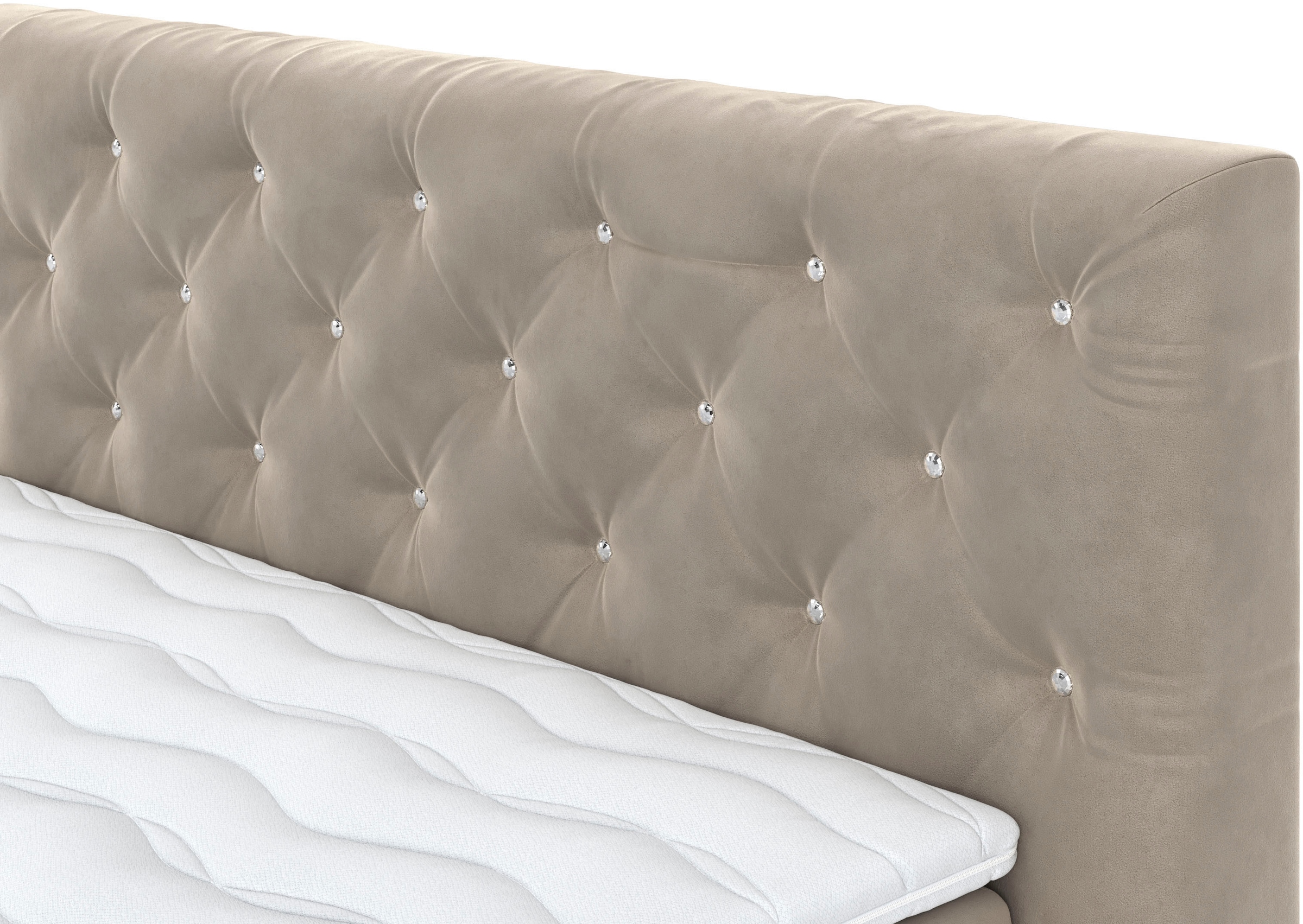 COTTA Boxspringbett »Castle«, mit Strasssteinen im Kopfteil, inkl. Topper
