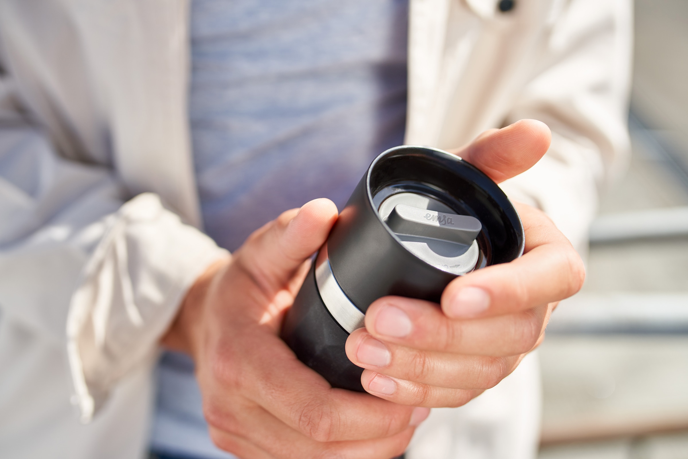 Emsa Thermobecher »Travel Mug Compact«, 0,3L, Edelstahl, 3h warm/6h kalt, 360°Trinköffnung, spülmaschinenfest