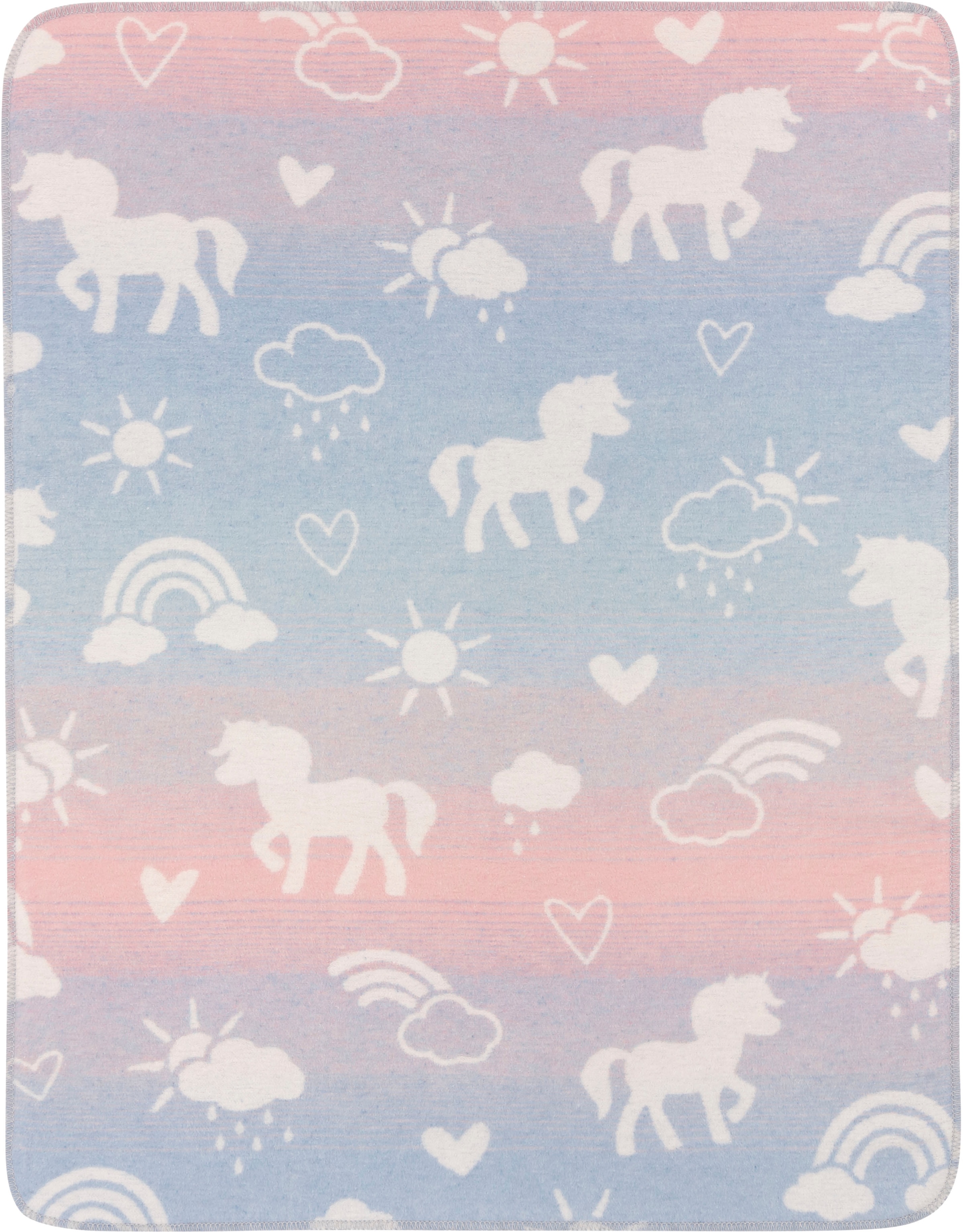 Biederlack Babydecke »Babydecke Sweet Unicorn«, Babydecke Sweet Unicorn mit Einhörnern und Regenbögen