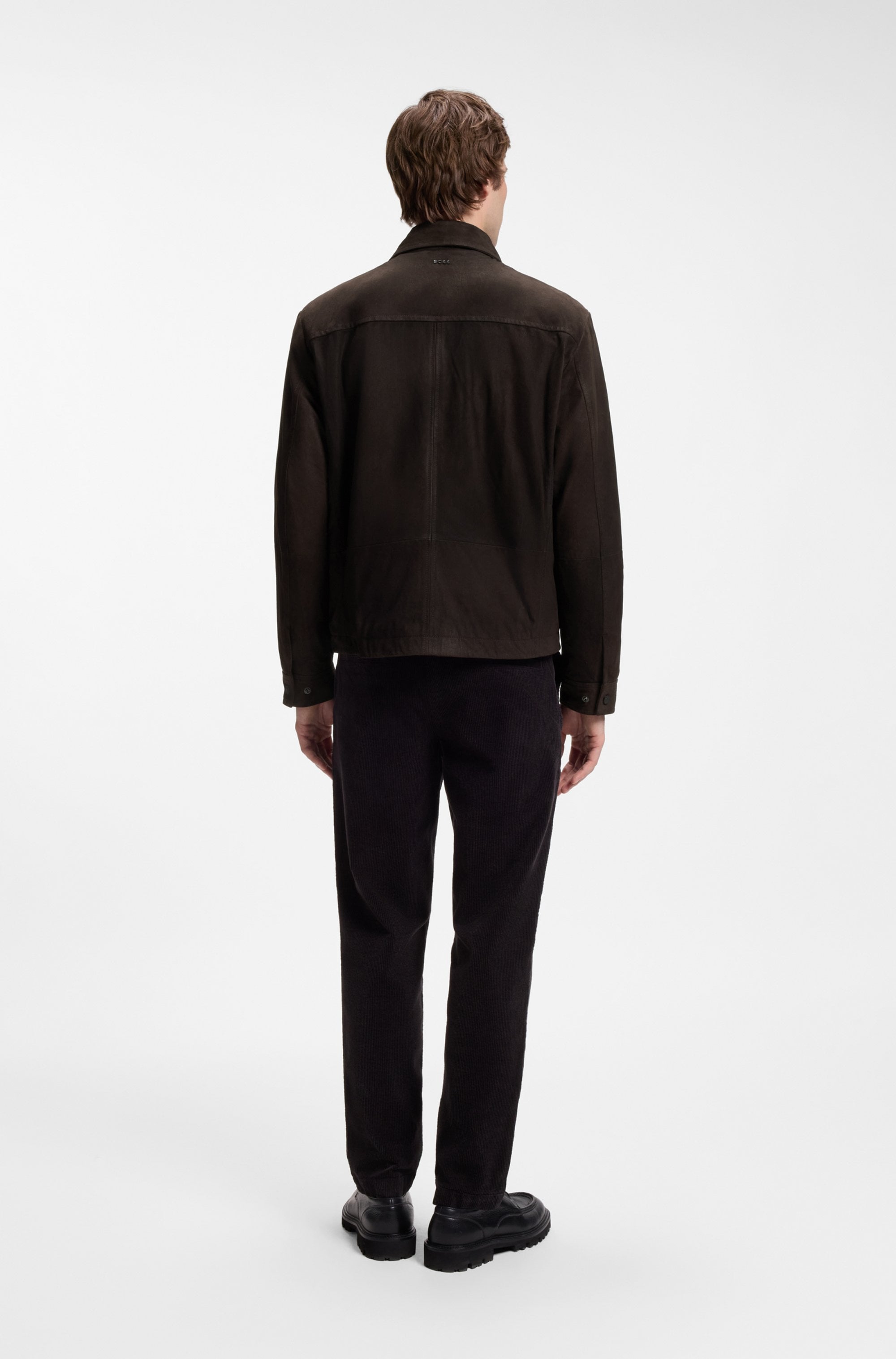 BOSS ORANGE Lederjacke »Jomod« Wildleder-Charakter, Regular Fit, Druckknöpfe