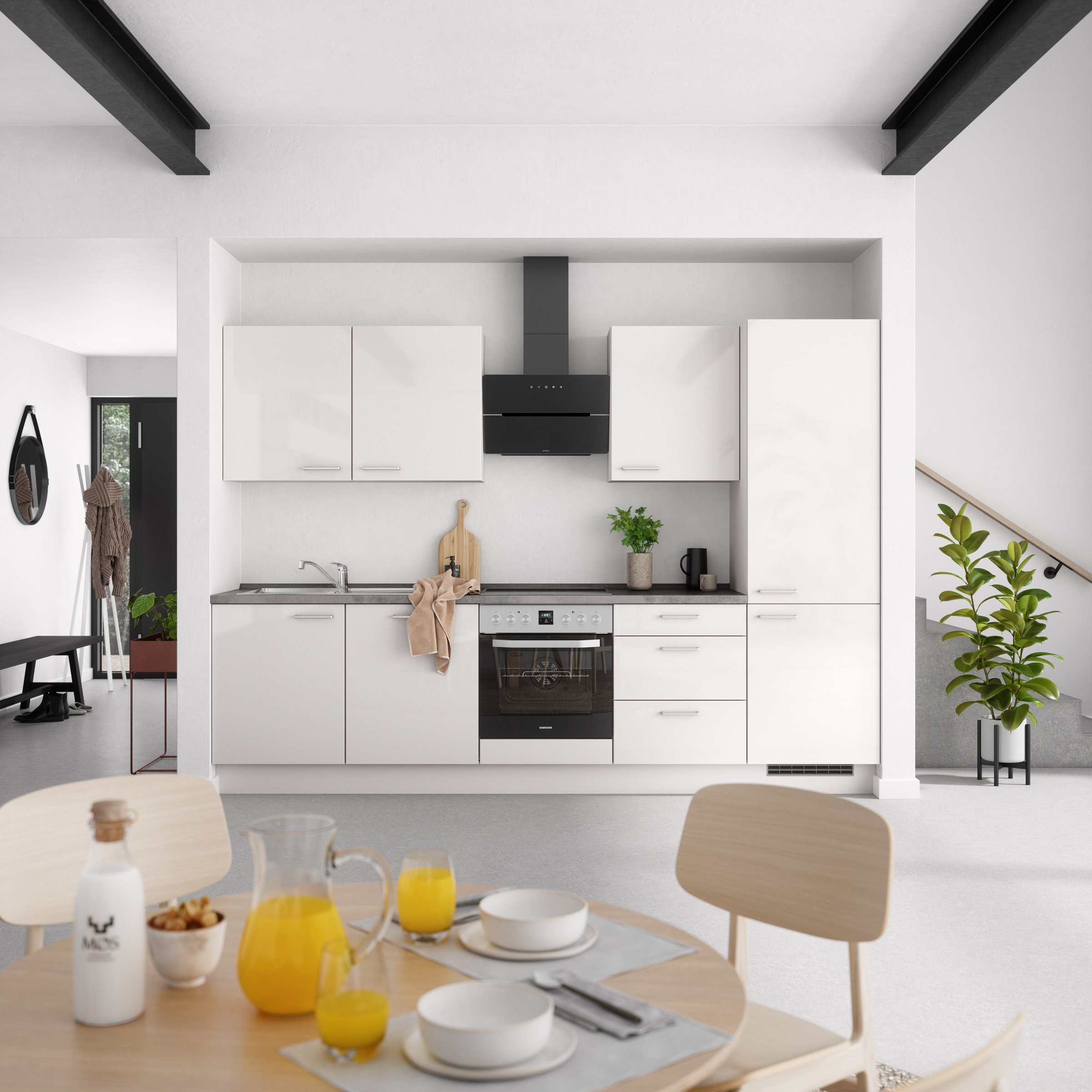 nobilia® Küchenzeile »"Flash II"« vormontiert, Ausrichtung wählbar, Breite 300 cm, wahlw. mit E-Geräten