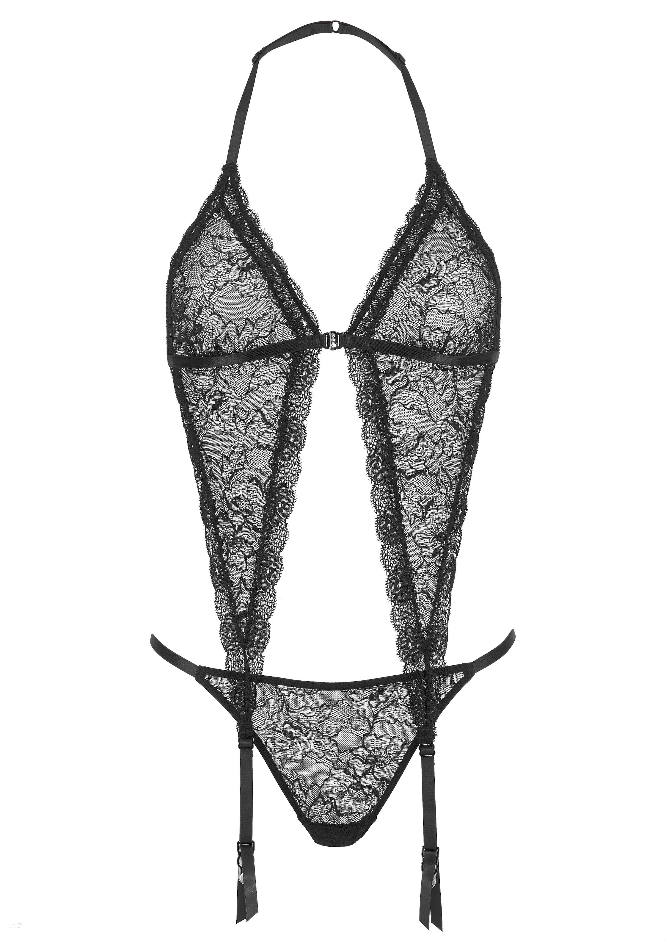 petite fleur gold Set: Corsage, (Set, mit String), aus verführerischer Spitze mit Strapshaltern, sexy Dessous, Reizwäsche