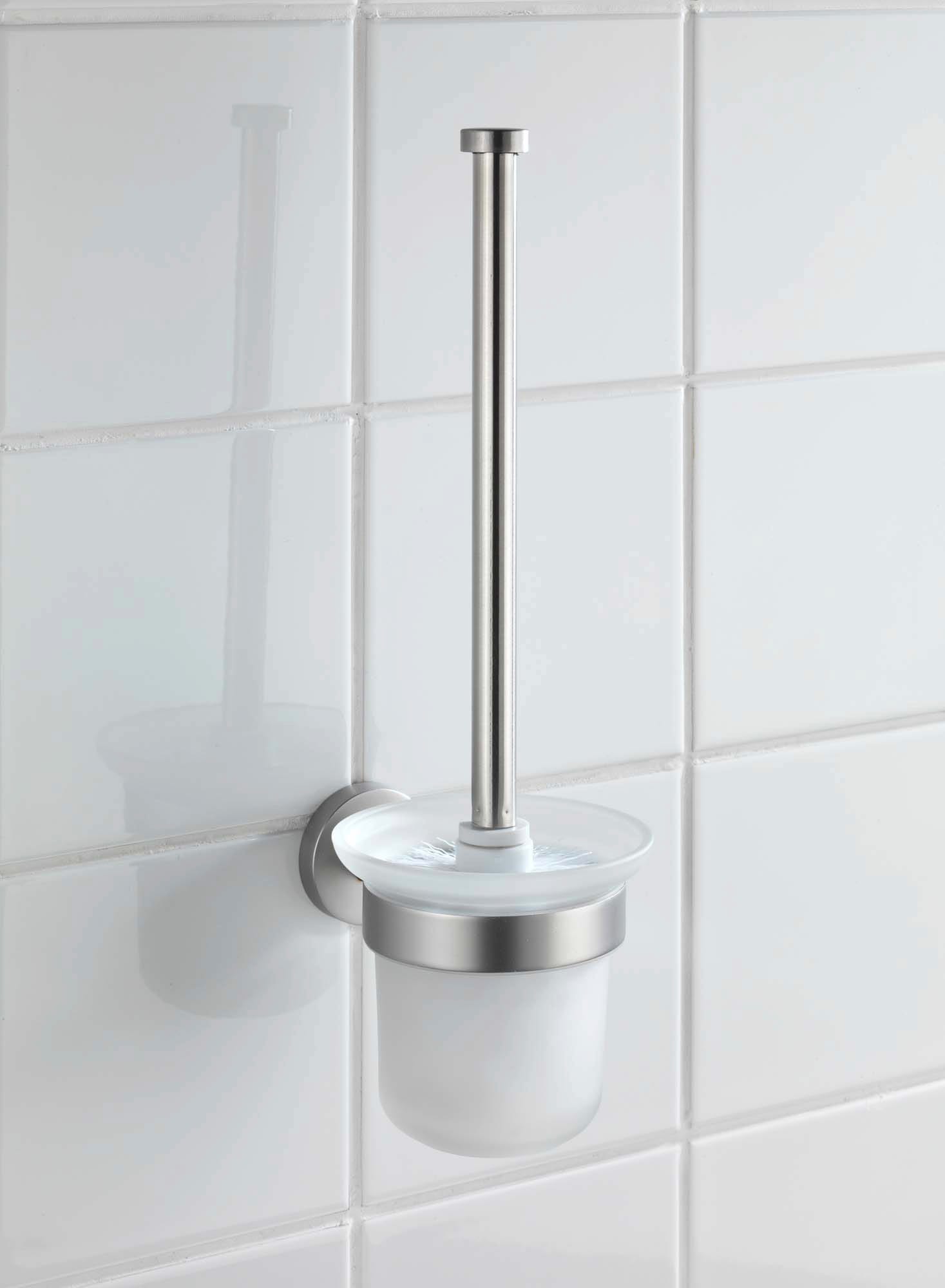 WENKO WC-Garnitur »Bosio«, aus Edelstahl-Glas, Edelstahl rostfrei