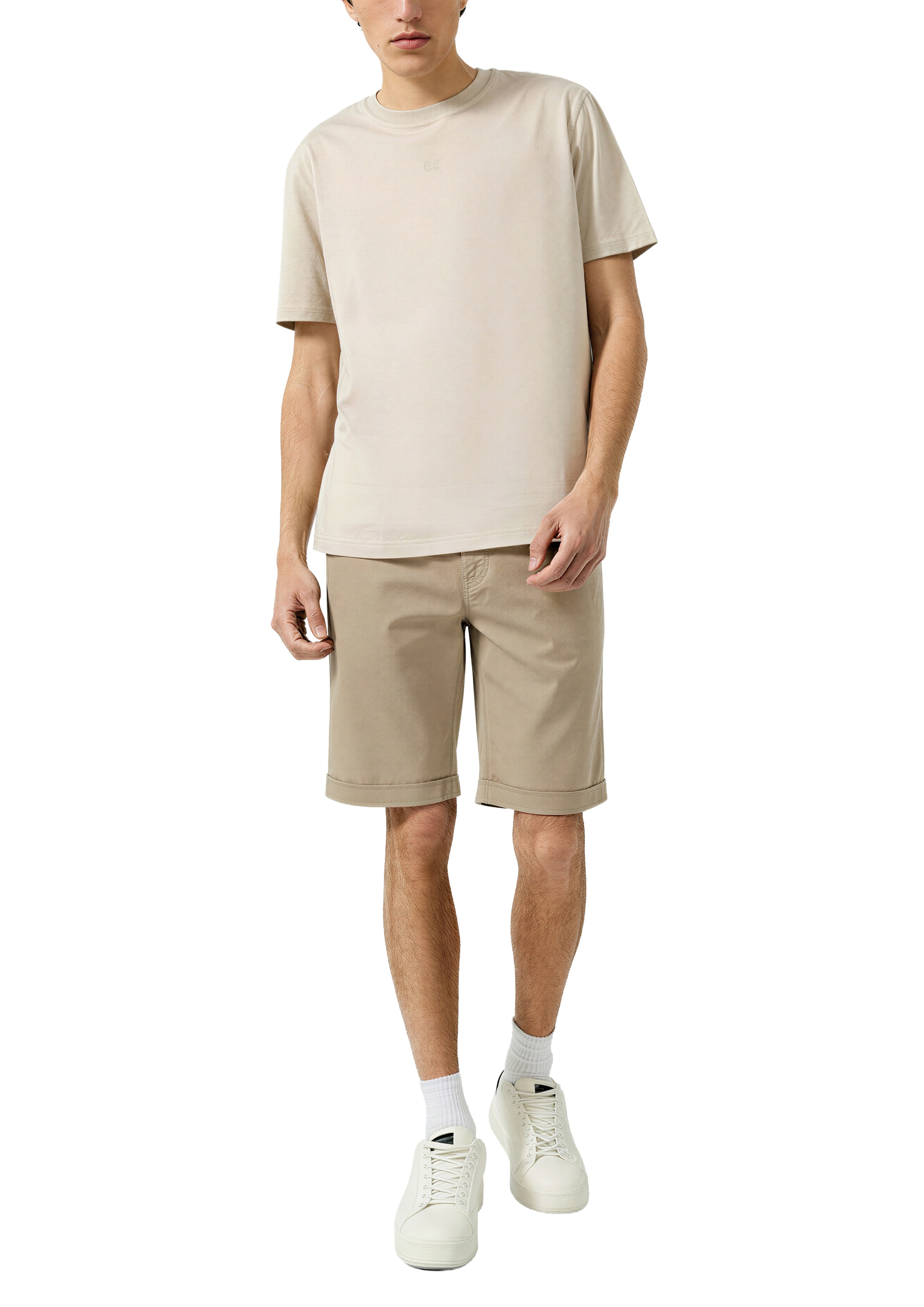 QS Chinoshorts  normale Leibhöhe, Rollsaum, mit Elasthan