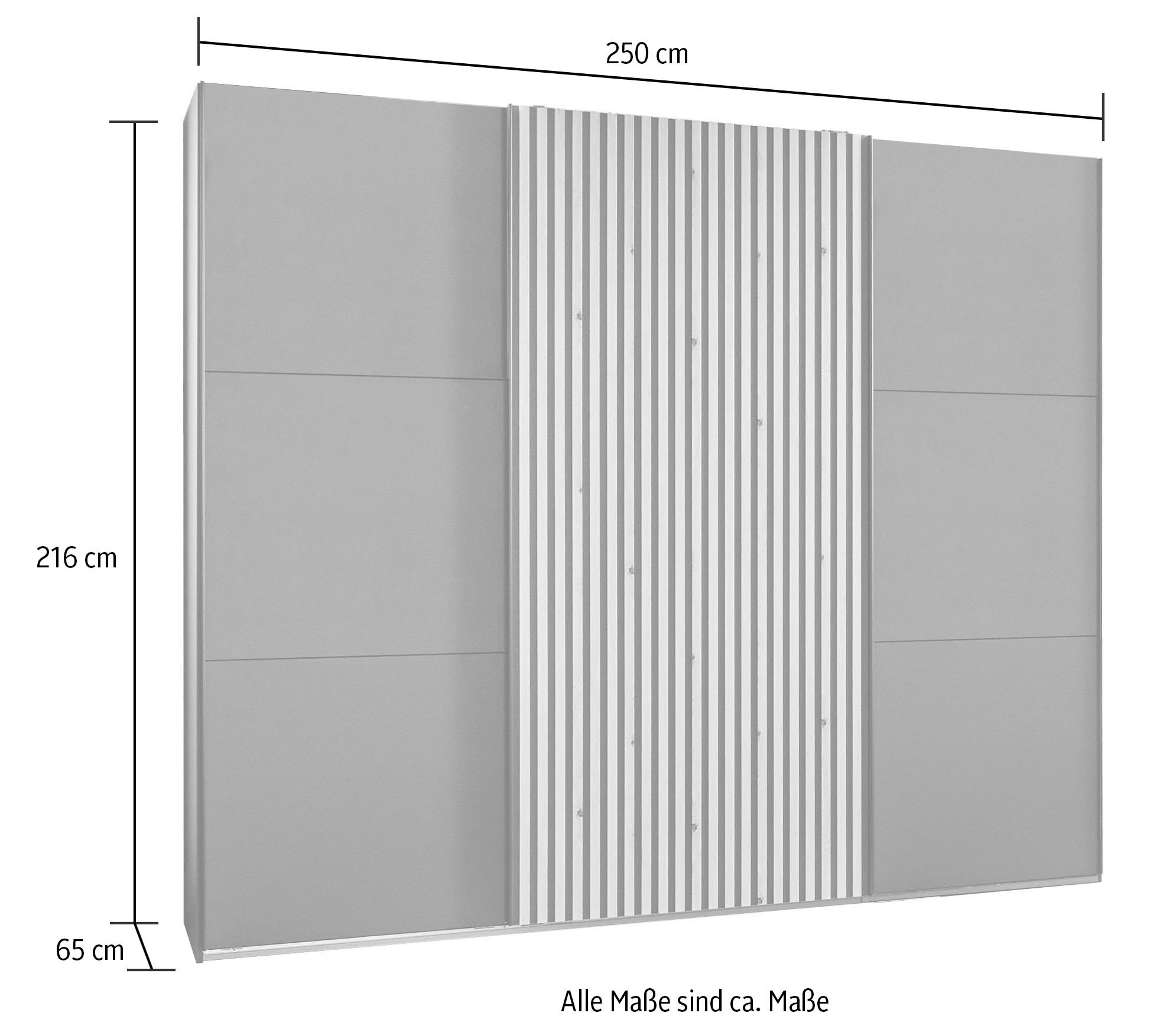 Wimex Schwebetürenschrank »Ancona by fresh to go«, mit Akustiklamellen Optik in 3D