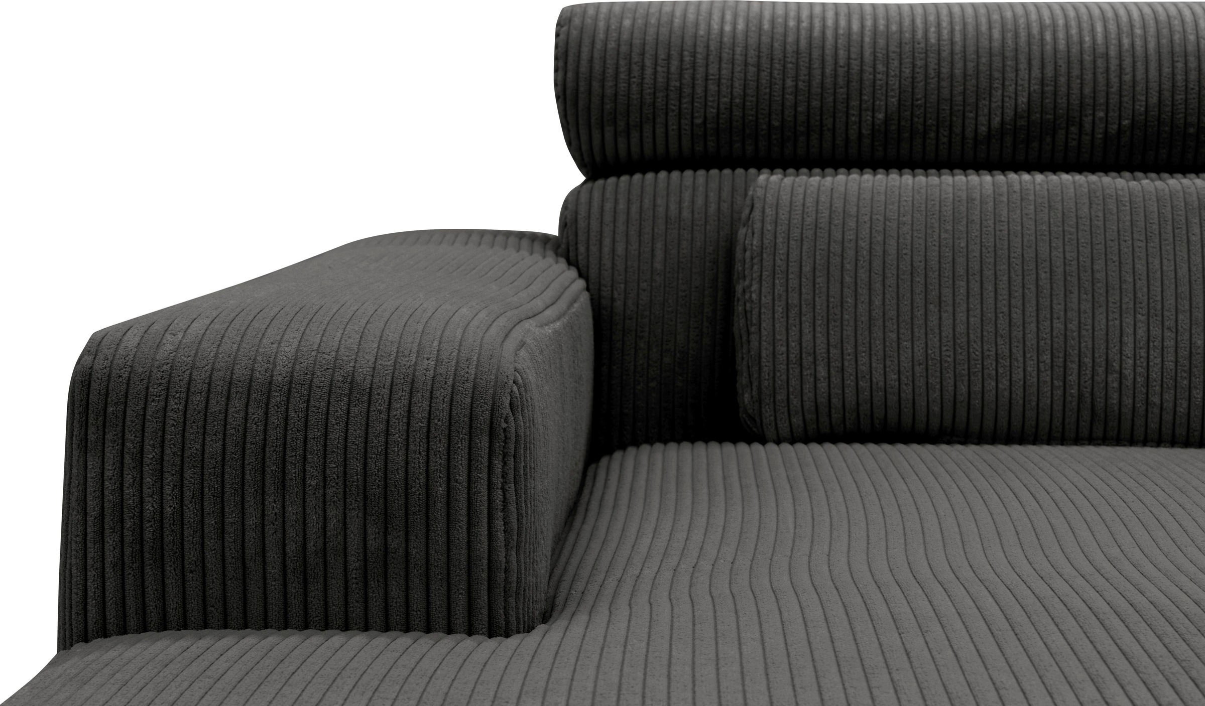 DOMO collection Ecksofa »Brandon große Ausführung B/T/H: 289/177/80 cm, auch in Leder und Cord«, mit Kopfteilverstellung, wahlweise Sitztiefenverstellung, L-Form
