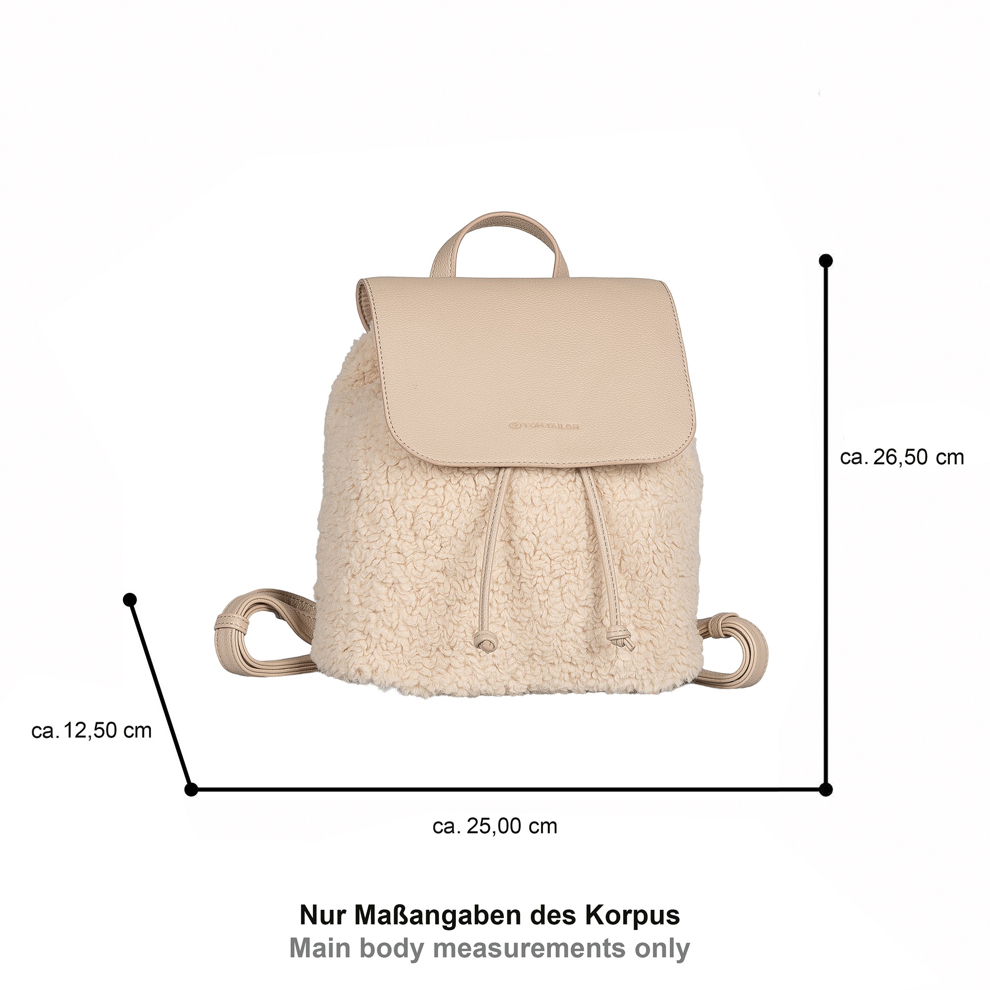 TOM TAILOR Rucksack »Zelina« Damen Freizeitrucksack, Cityrucksack in Plüsch-Optik