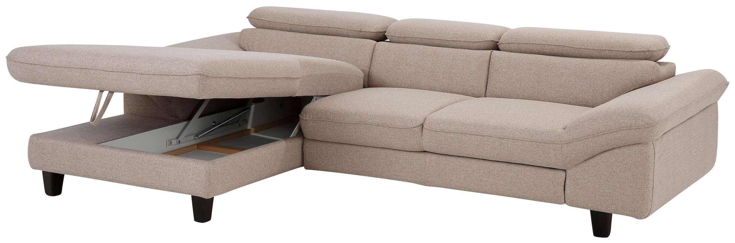 Home affaire Ecksofa »Pilot L-Form«, mit Kopfteilverstellung, wahlweise mit Bettfunktion & Bettkasten