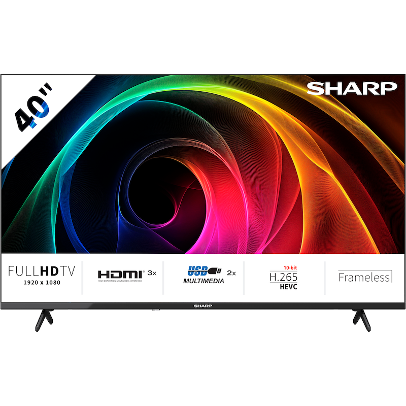 SHARP LED-Fernseher »2T-C40HAx« 101 cm/40 ′′ Full HD schwarz HD TUNER DVB-T/T2/C/S/S2 (MPEG4 + HEVC/H.265 (10-bit))