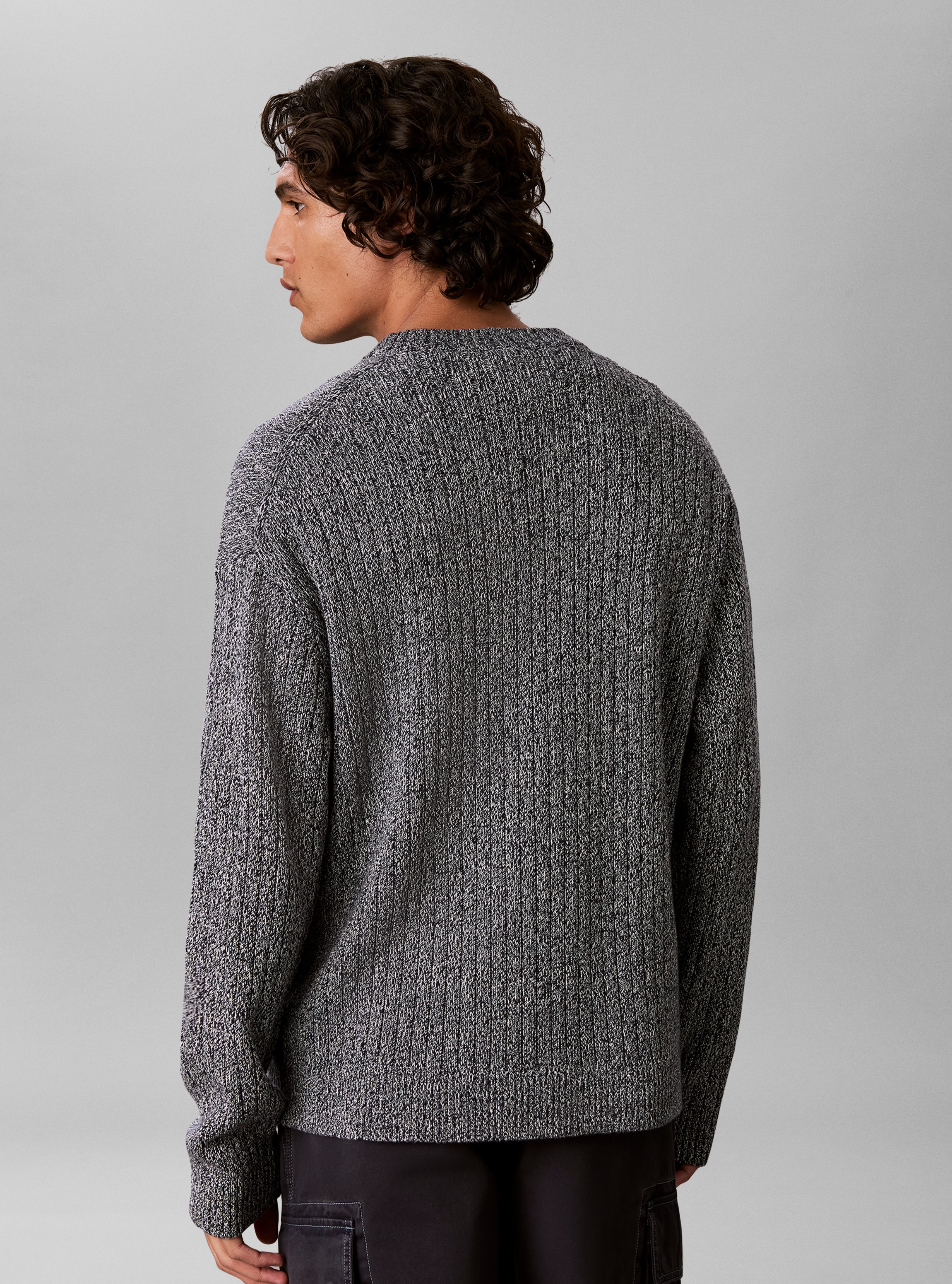 Calvin Klein Jeans Strickpullover Rippstrick, Regular Fit, Logo-Stickerei