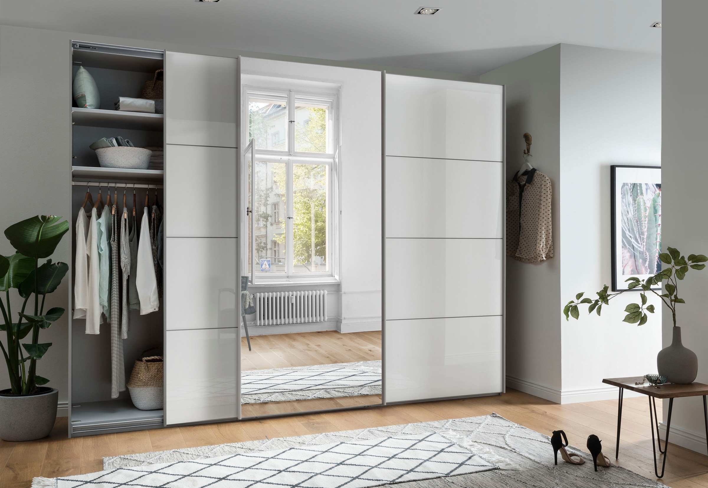WIEMANN Schwebetürenschrank »Kos«, mit Spiegeltür und Schattenfuge