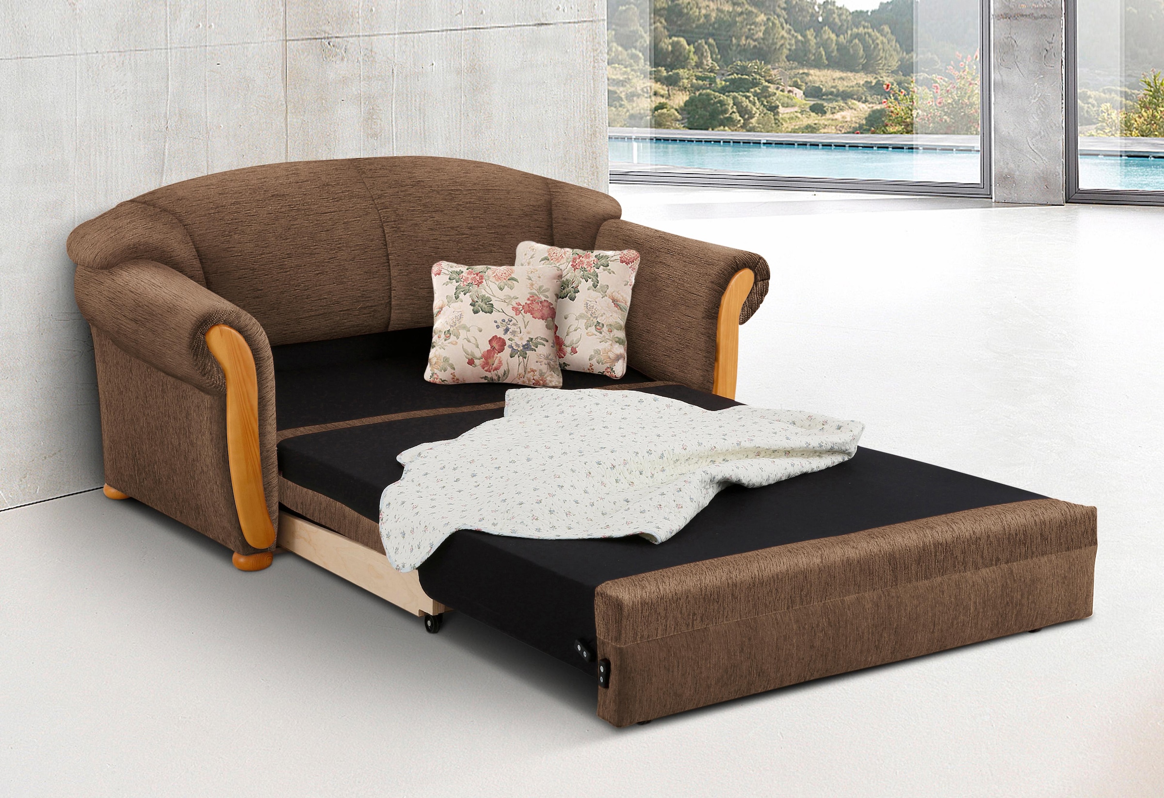 Home affaire 2-Sitzer »Milano, Schlafsofa im Landhaus-Stil, bequem, Liegefl günstig online kaufen