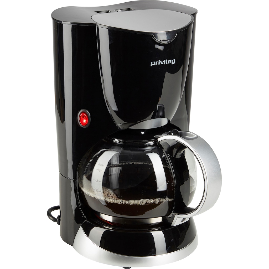 Privileg Filterkaffeemaschine »Max. 1080 Watt«, 1,37 l Kaffeekanne, Papierfilter, 1x4, schwarz