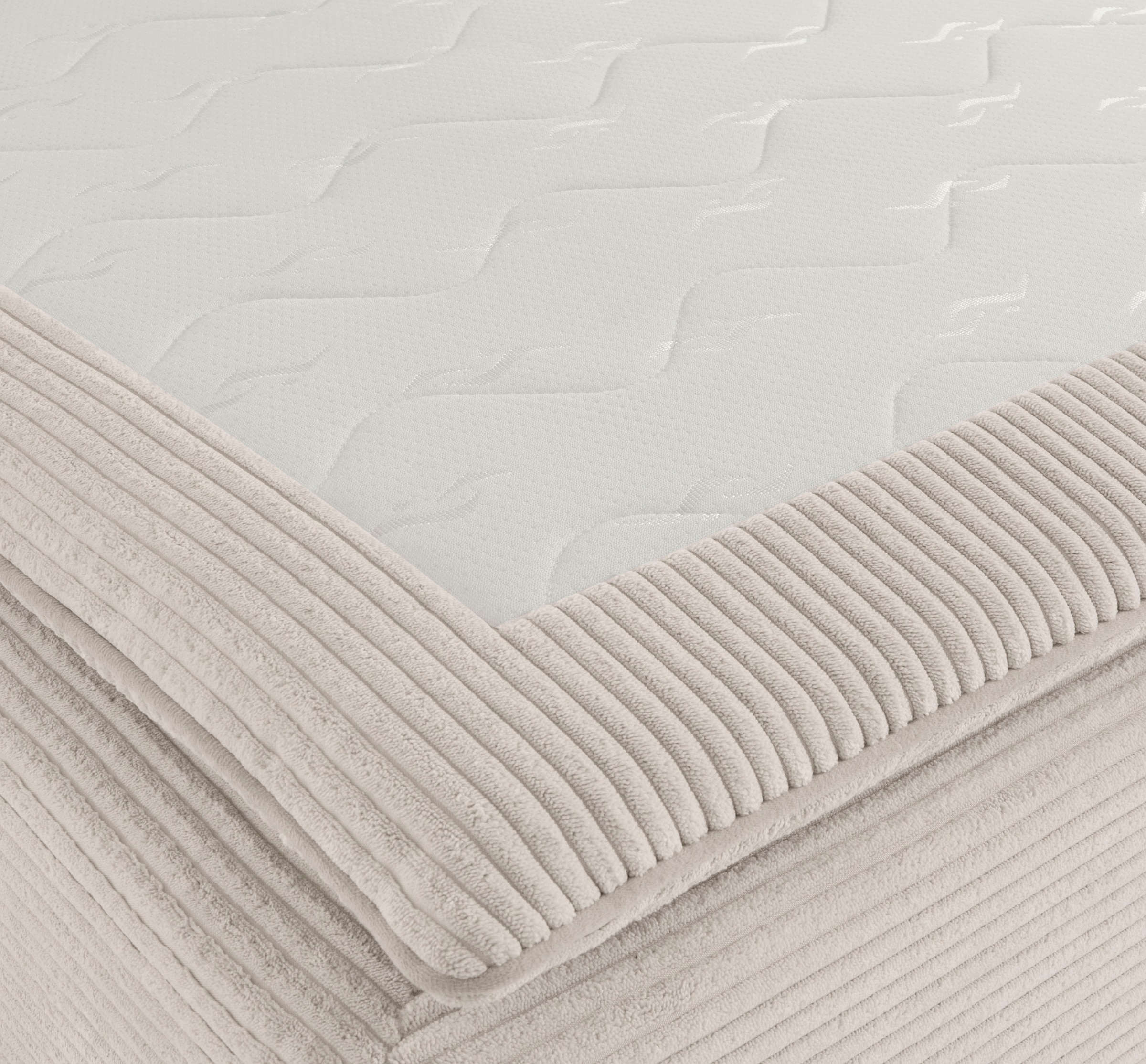 INOSIGN Ecksofa »Boxspringbett Night & Day L-Form mit Dauer-Schlaffunktion mit Armlehne«, mit Boxspring-Bettfunktion 180x200 cm und Bettkasten, Dauerschläfer!