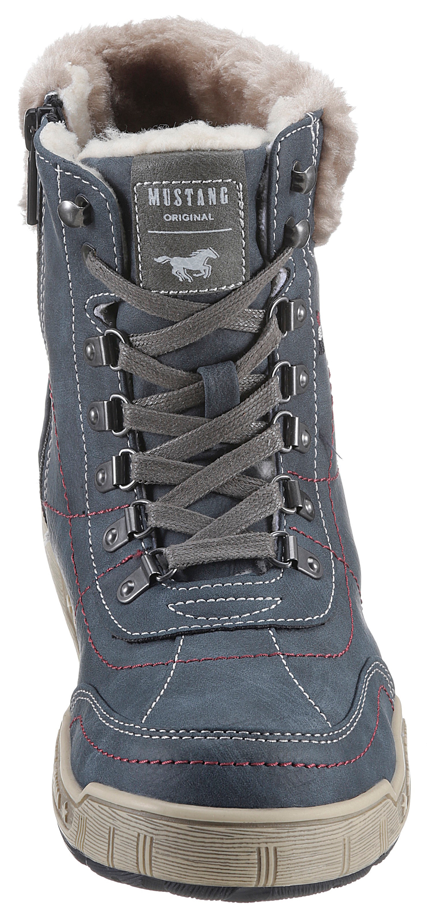 Mustang Shoes Winterboots, mit Kunstfellkragen in Weite G = weit