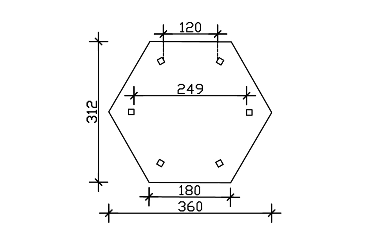 Skanholz Pavillon »Nancy 1«, 6-Eck, BxT: 360x312 cm