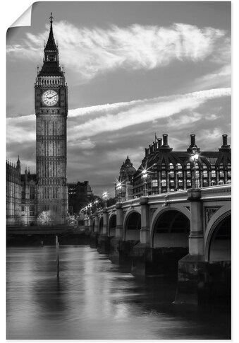 Artland Wandbild »Abends an der Westminster Bridge«, London, (1 St.), in vielen Größen... kaufen