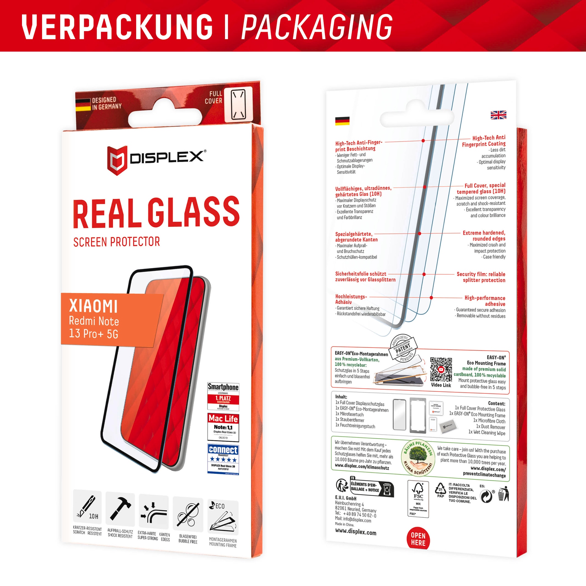 10. Bild von Displex Displayschutzglas »Real Glass 3D«, für Xiaomi Redmi Note 13 Pro+ 5G, (1 St.), Bildschirmschutz, Displayschutzfolie,Einfach anbringen,kratz-&stoßfest