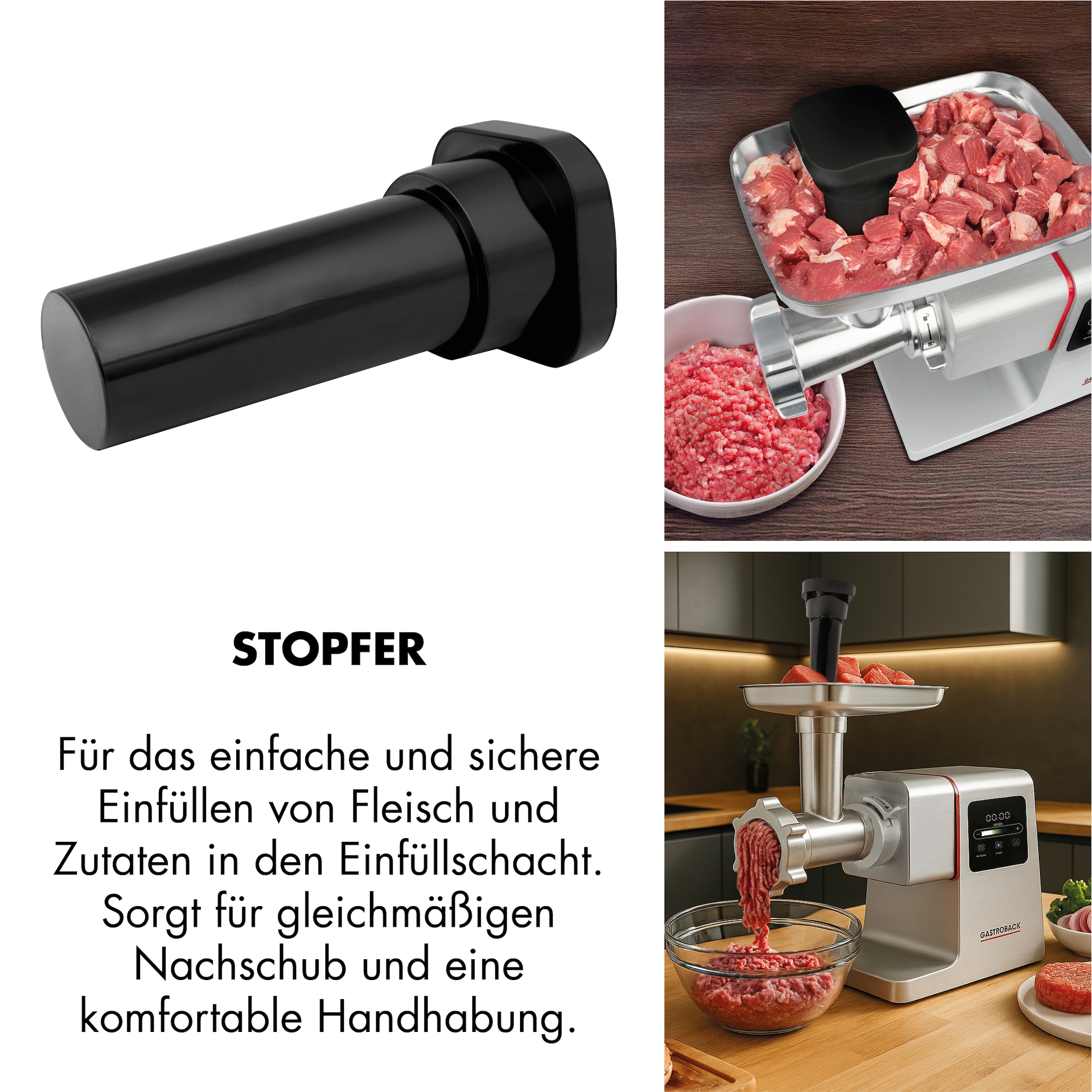 Gastroback Fleischwolf »Design Fleischwolf 6-in-1 Power Pro« inklusive Burger-Presse