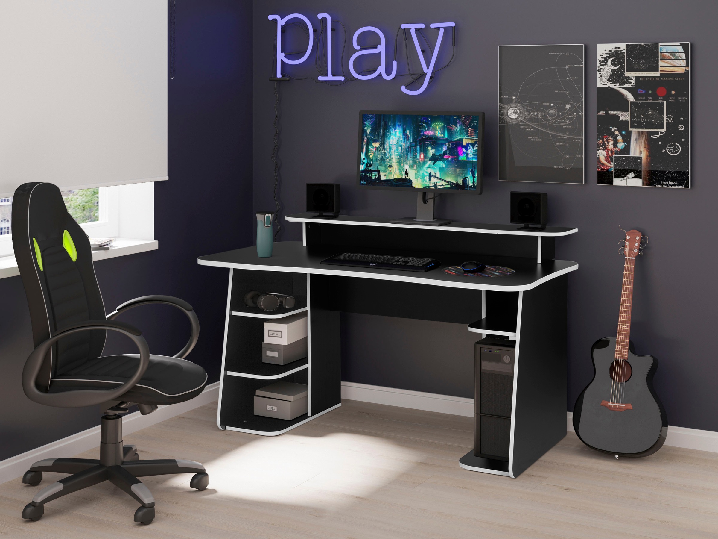 INOSIGN Gamingtisch »GAME, Computertisch, Schreibtisch, Towerfach, Monitora günstig online kaufen