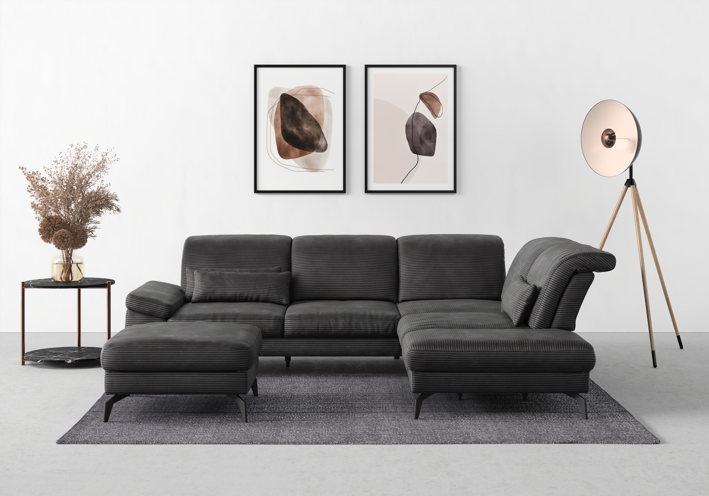 sit&more Ecksofa »Cabana L-Form« Ottomane, wahlweise mit Sitztiefen-,Armlehnen- und Kopfteilfunktion