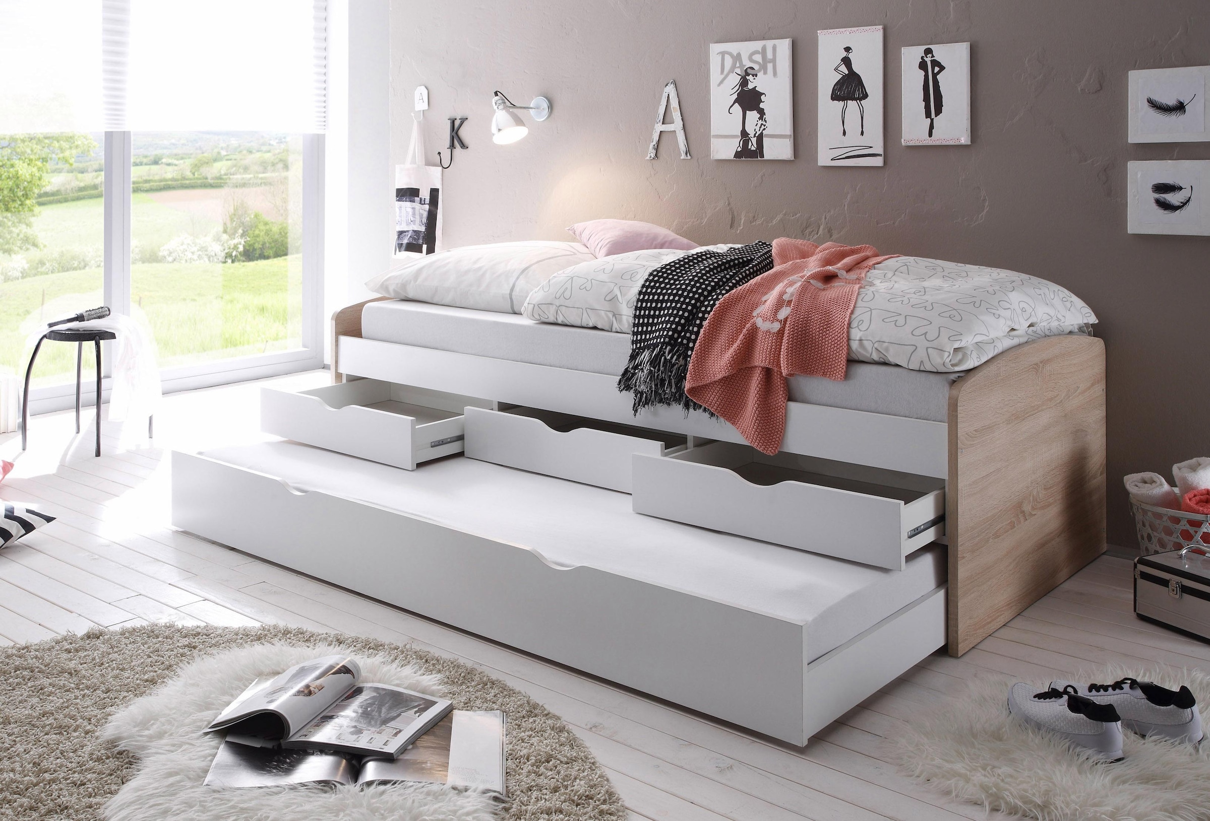 Begabino Funktionsbett, mit 2. Schlafgelegenheit
