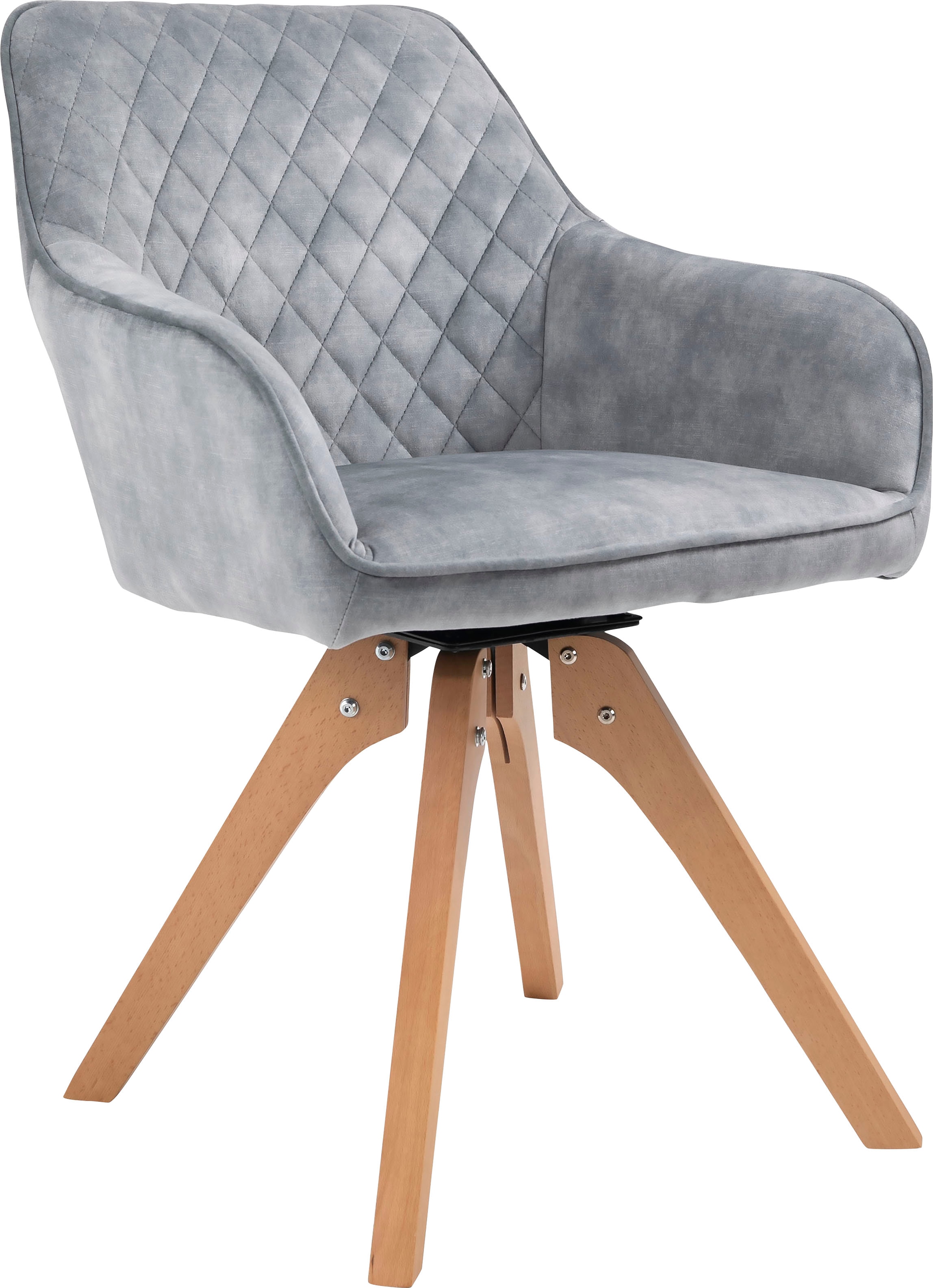 SalesFever Essgruppe »Stilvolle Essgruppe«, 5-teiliges Set: Samtverlours-Stühle, 180° drehbar, Tischbreite 180 cm
