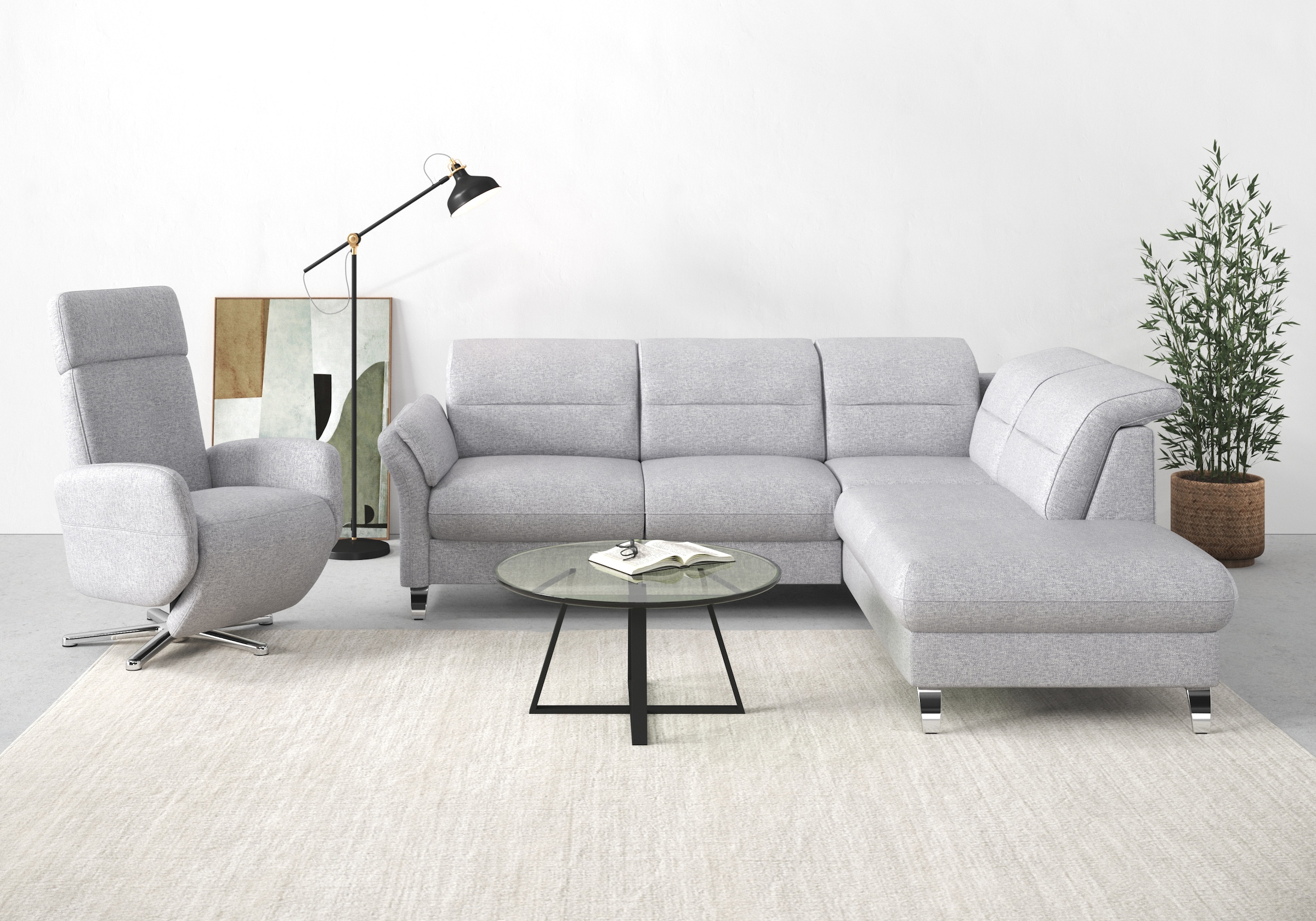 sit&more TV-Sessel »Grenoble, inkl. Kopfteilverstellung und kabelgebundener Fernbedienung,«, wahlweise mit 2 Motoren und Akku und Aufstehhilfe
