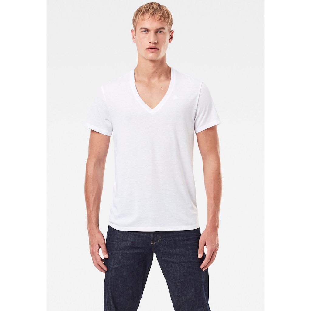 G-Star RAW V-Shirt »Base htr v t s/s 2-pack«, (Packung, 2 tlg., 2er-Pack)