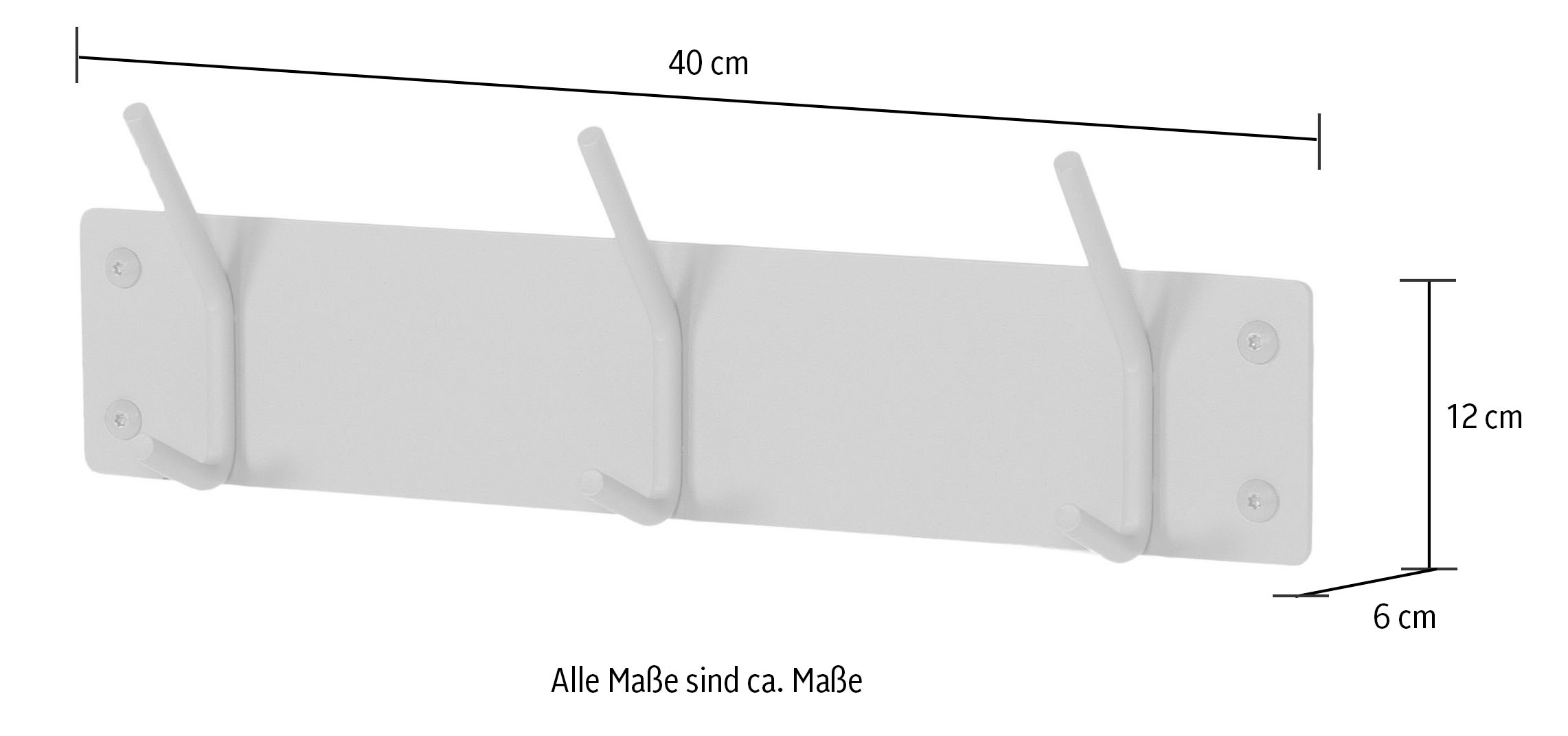 Spinder Design Garderobenhaken, Metall, Zeitloses Design, 3 Haken, Breite 40 cm