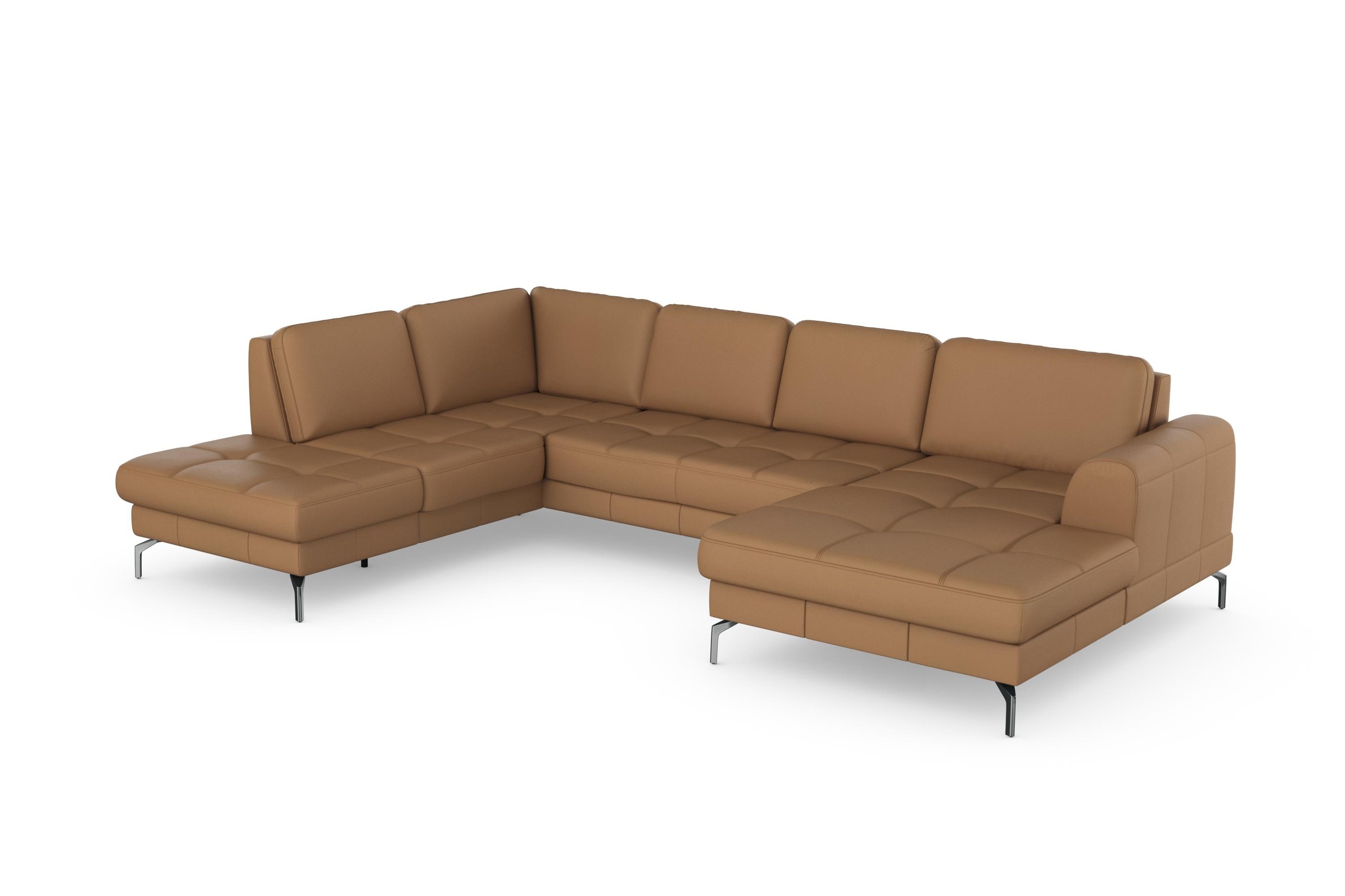 sit&more Wohnlandschaft »Bendigo U-Form«, inklusive Sitztiefenverstellung, Bodenfreiheit 15 cm, in 2 Fußfarben
