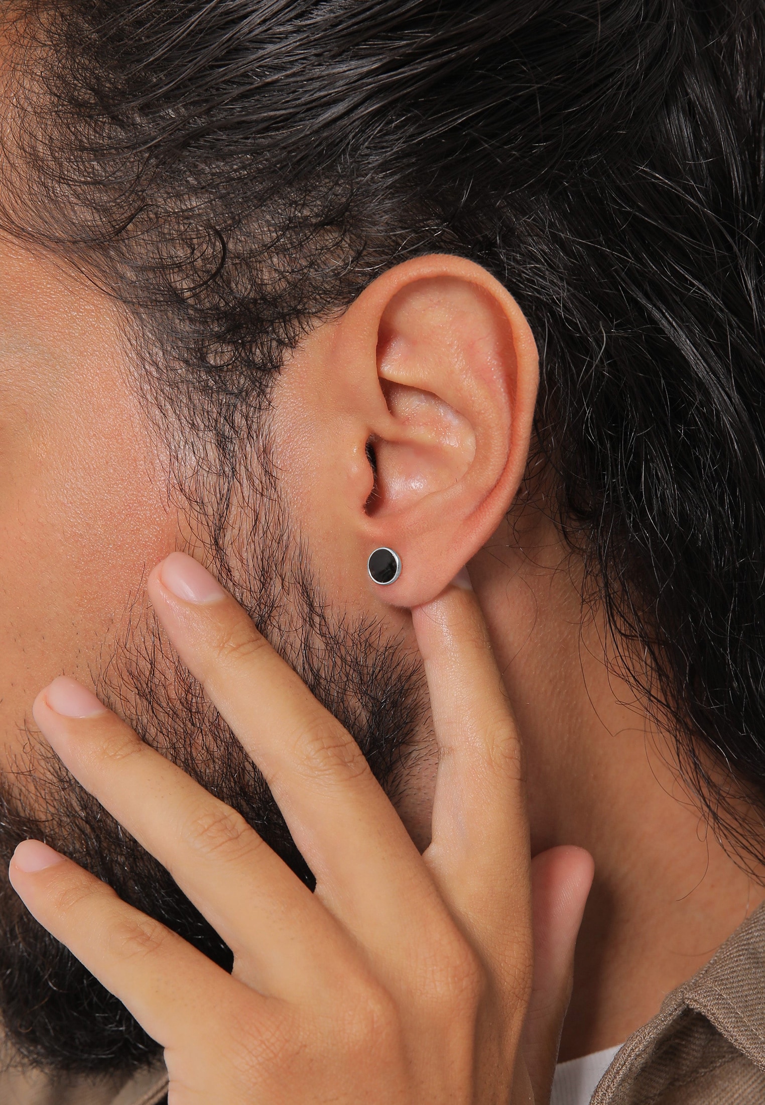Kuzzoi Paar Ohrstecker »Basic Kreis Geo Emaille 925 Silber«