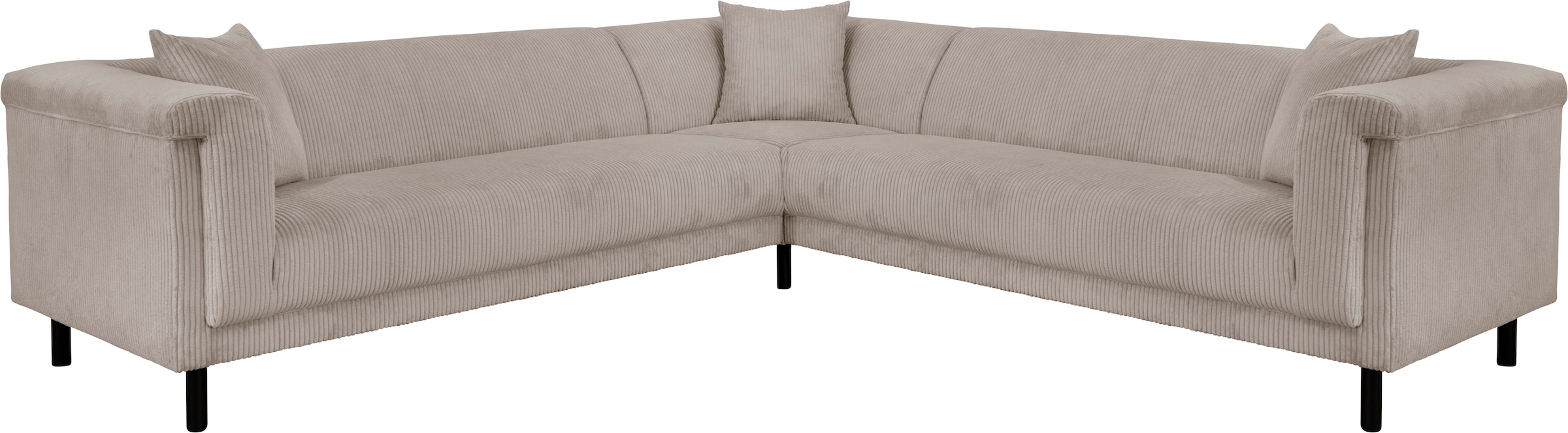 INOSIGN Ecksofa »AGNIA L-Form  B/T/H: 244/244/71 cm«, incl. Zierkissen, gleichschenklig, auch in Cord