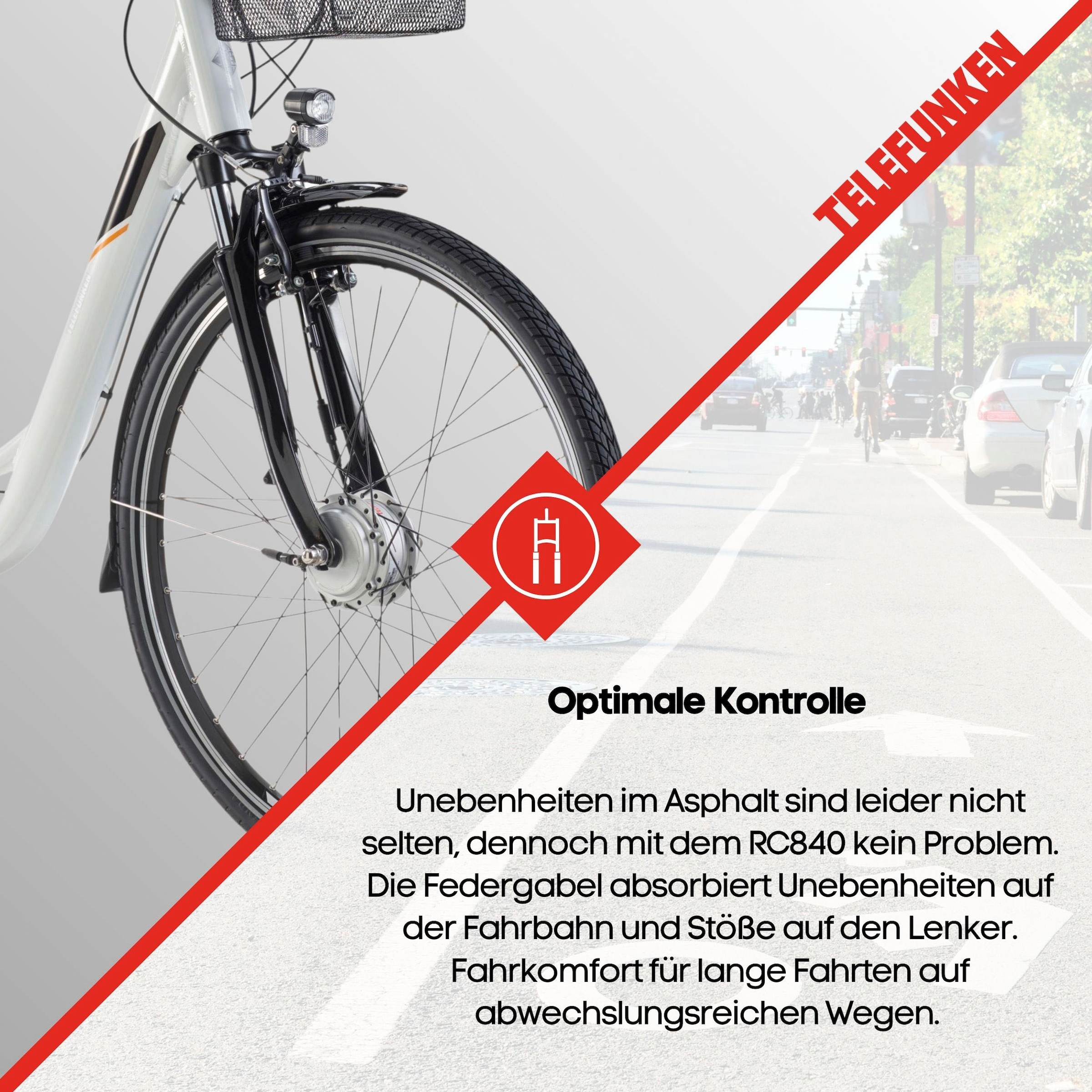 Telefunken E-Bike »Multitalent RC840«, 7 Gang, Shimano, Nexus, Frontmotor 250 W, Pedelec, Elektrofahrrad für Damen u. Herren