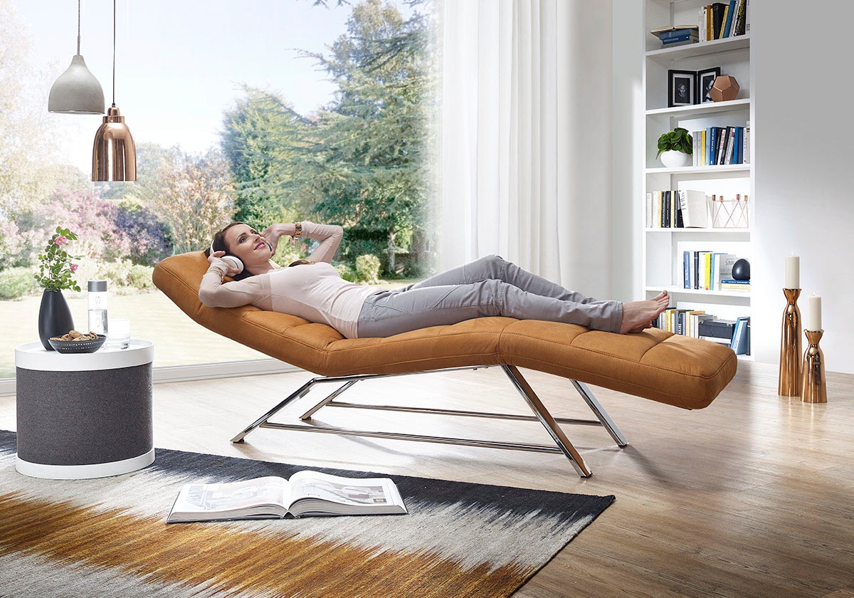 W.SCHILLIG Relaxliege »daily dreams«, Funktionsliege wahlweise mit Motor, Gestell Chrom, Breite 75 cm
