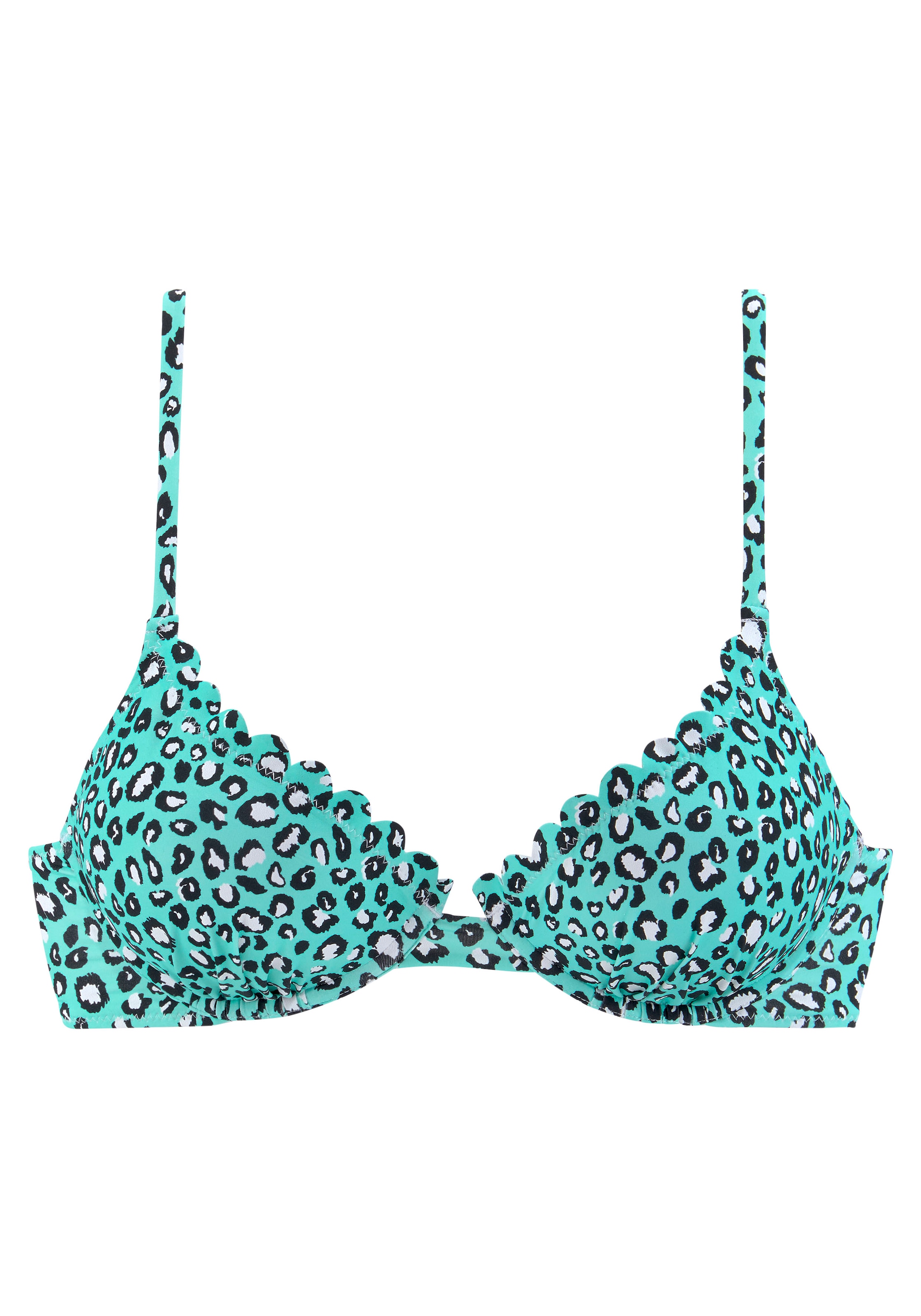 LASCANA Bügel-Bikini-Top »Mae«, farbenfroher Animalprint, verstellbare Träger, wattierte Cups