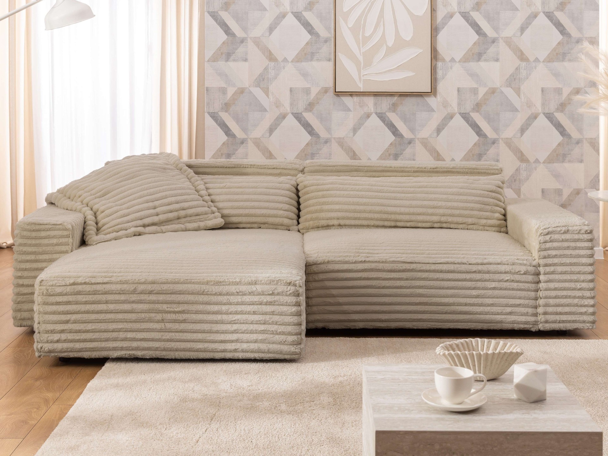 OTTO home Ecksofa »KINLEE Design-Sofa mit Recamiere rechts/links, Maße B/T/ günstig online kaufen