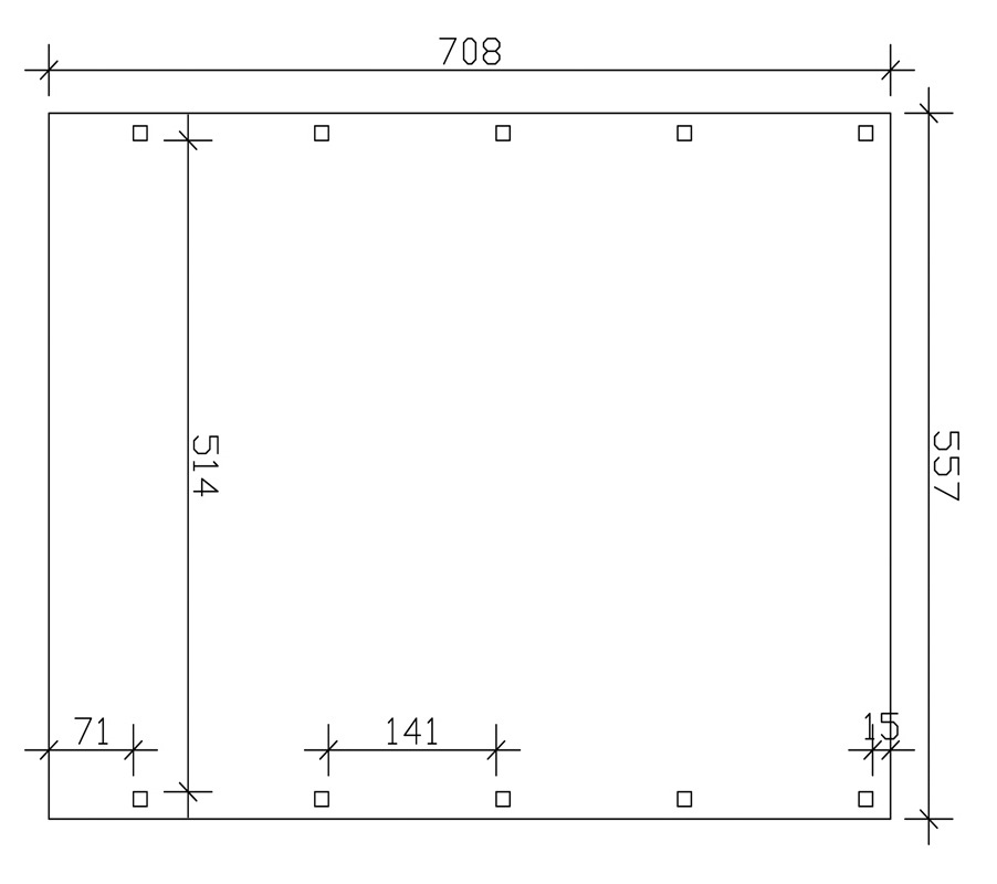 Skanholz Doppelcarport »Friesland«, Holz, 514 cm, grün