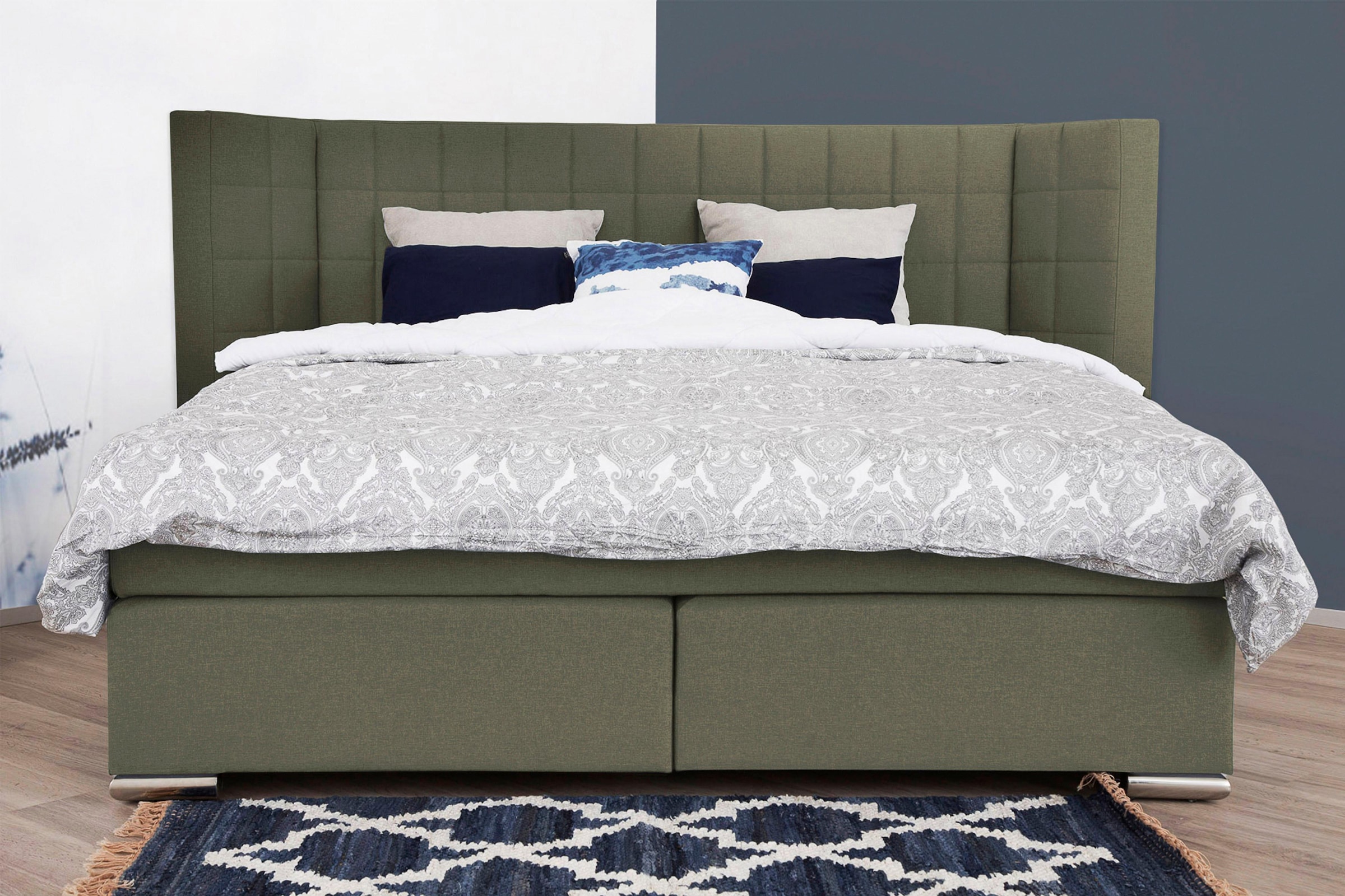 4. Bild von Places of Style Boxspringbett »Piazza«, mit Steppung und Kopfteil mit seitlichen Flügeln