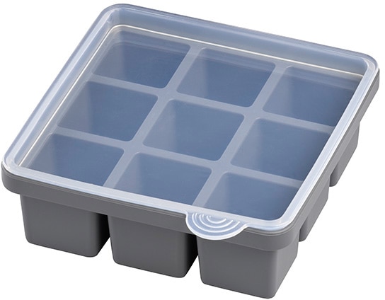 Eiswürfelform, (Set, 2 St.), inkl. transparentem Deckel, 4x4x4 cm, für bis zu 9 Eiswürfel